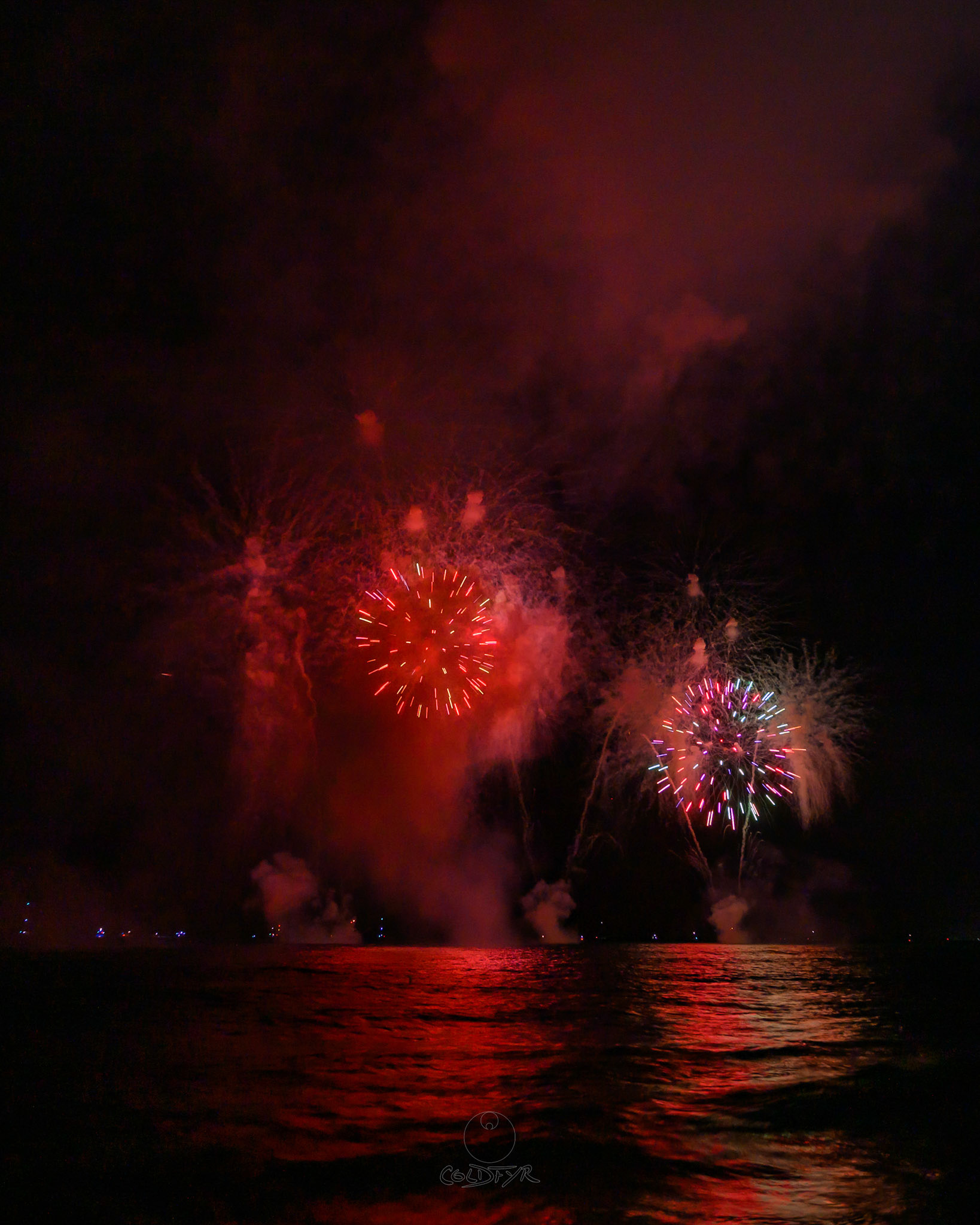 Waikiki Friday Night Fireworks as Watched from the Waikiki Pier (Walls)