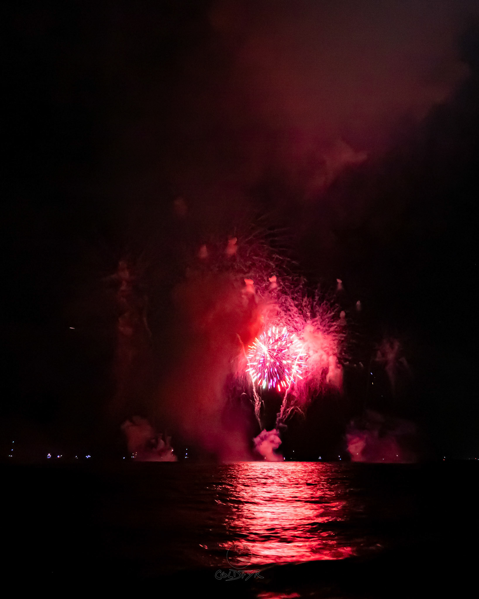 Waikiki Friday Night Fireworks as Watched from the Waikiki Pier (Walls)