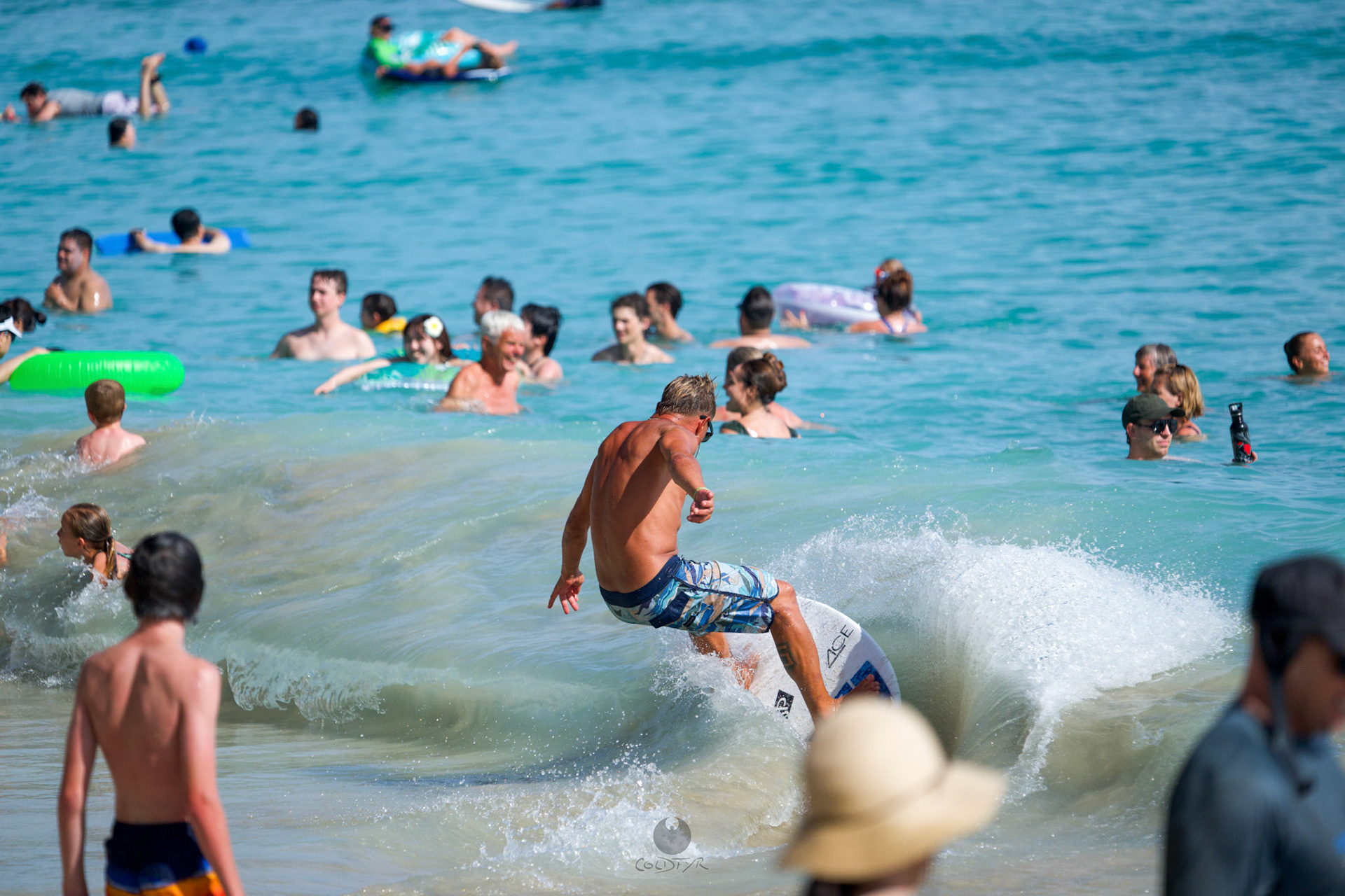 Brian "Hollywood" rips the Waikiki shore break.