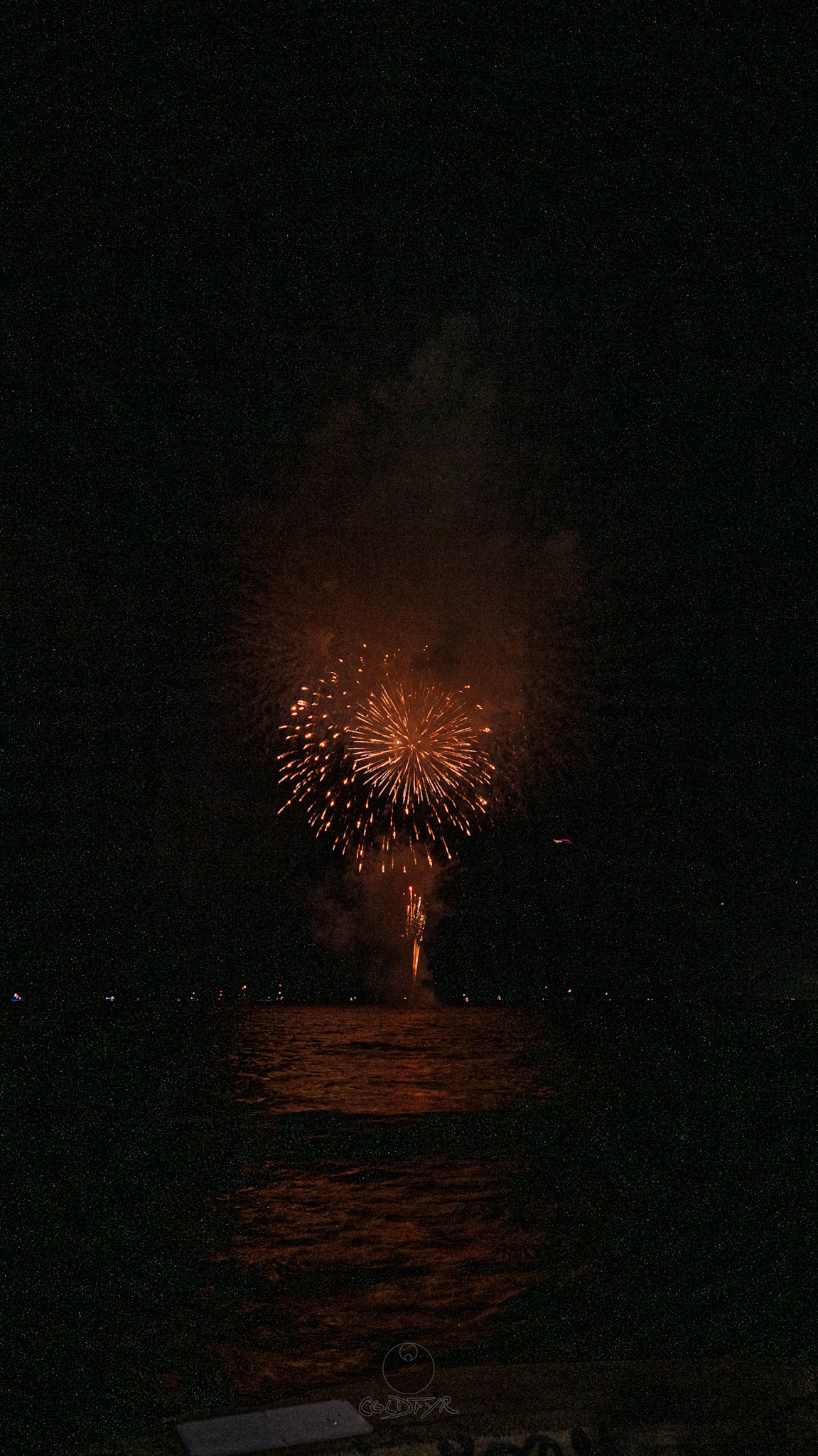 Waikiki Friday Night Fireworks as Watched from the Waikiki Pier (Walls)