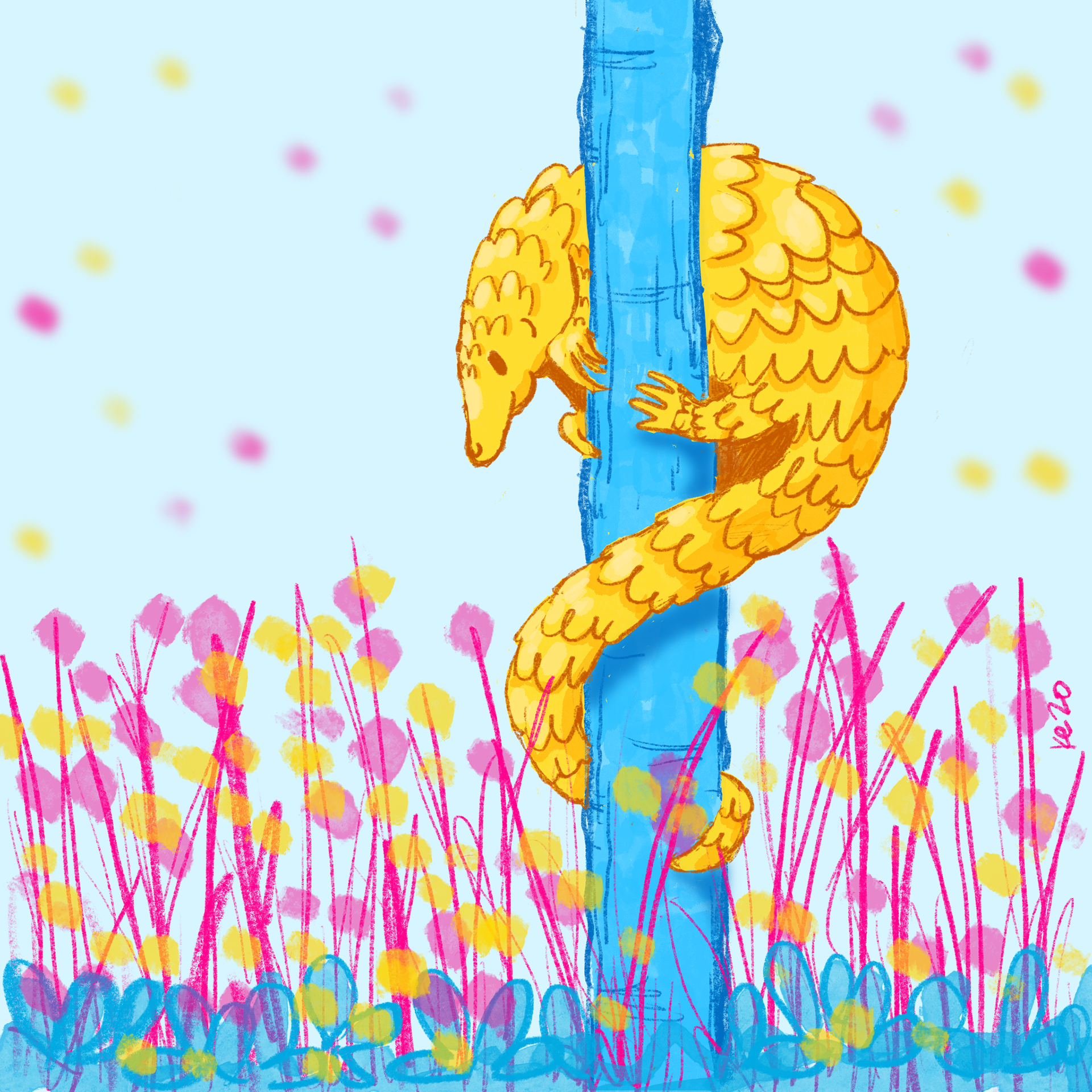 Pansexual Pride Pangolin