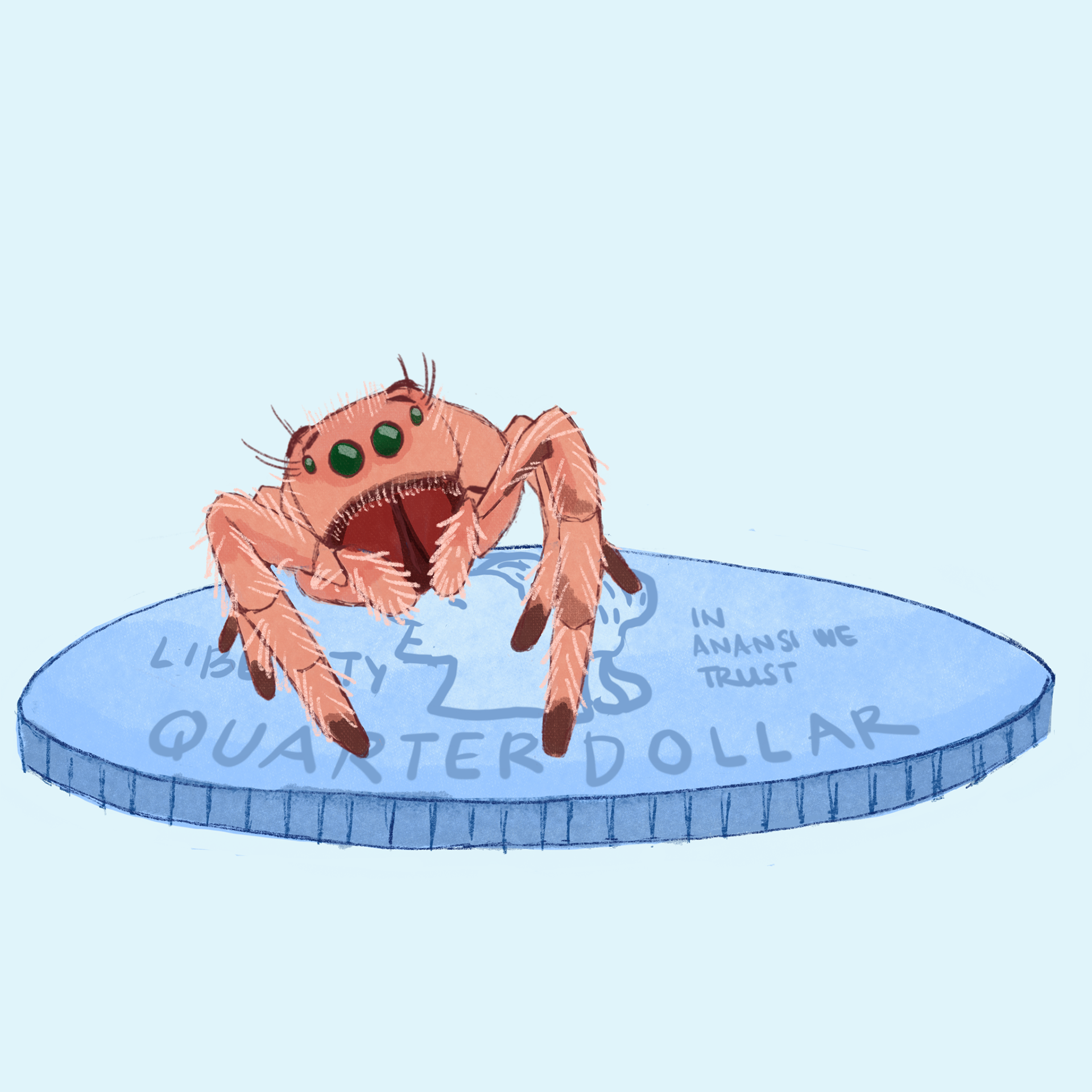 Impossibly Large Quarter. Procreate.
