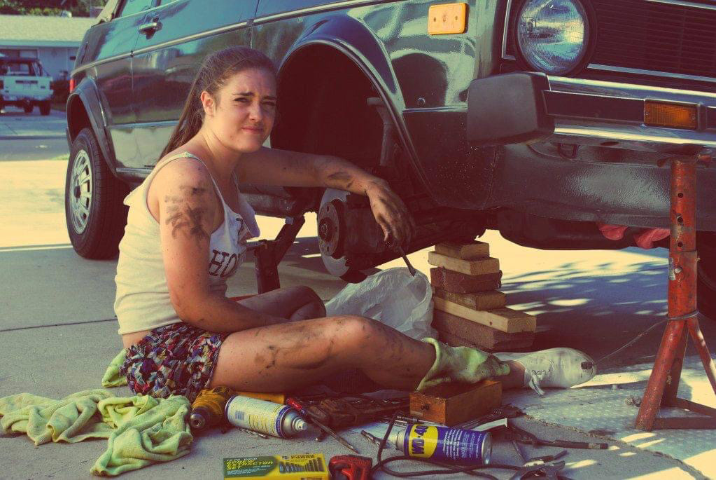 werkin' on the real life 1980 vw rabbit (manual) at 16 years old