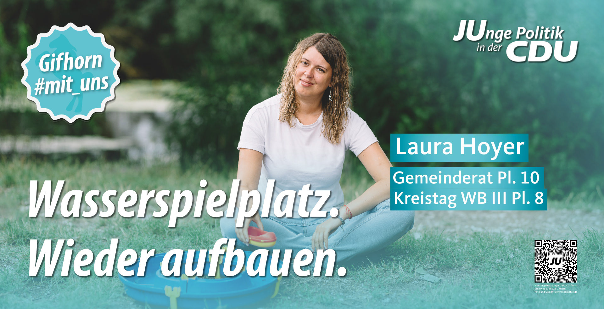 Wasserspielplatz. Wieder aufbauen.