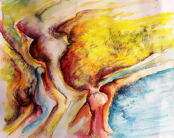 "Continuous diffusion of body through land and sea" © 2016 Debora Alanna.