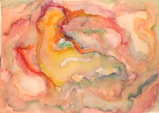 "Dream awake" 10 x 14" on paper Mixed media - watercolour with water soluble wax pastels 