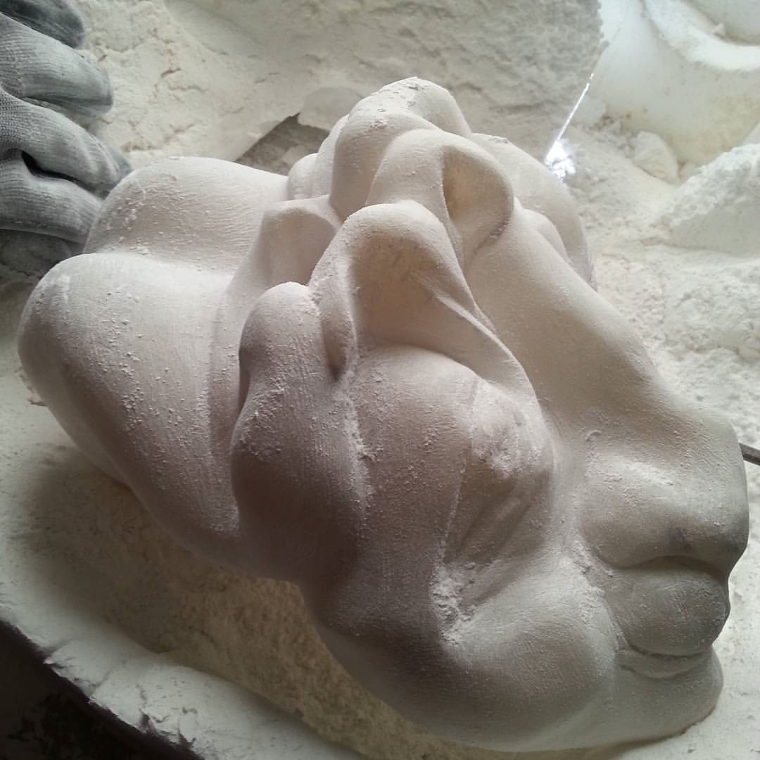 How the human morphs into animal side #sculpture #carving #stone #alabaster #DeboraAlanna