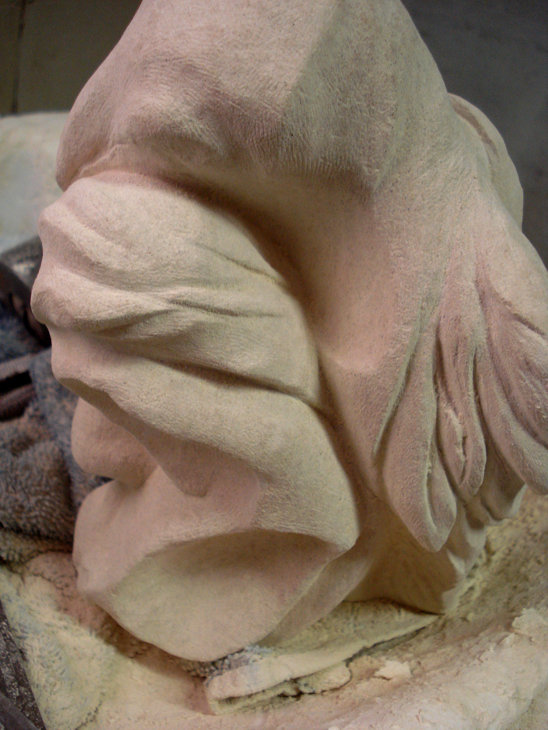Hand carved limestone by Debora Alanna.