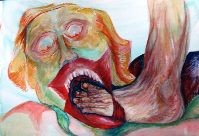 "Let us not be too literal" 10 x 14" - mixed media