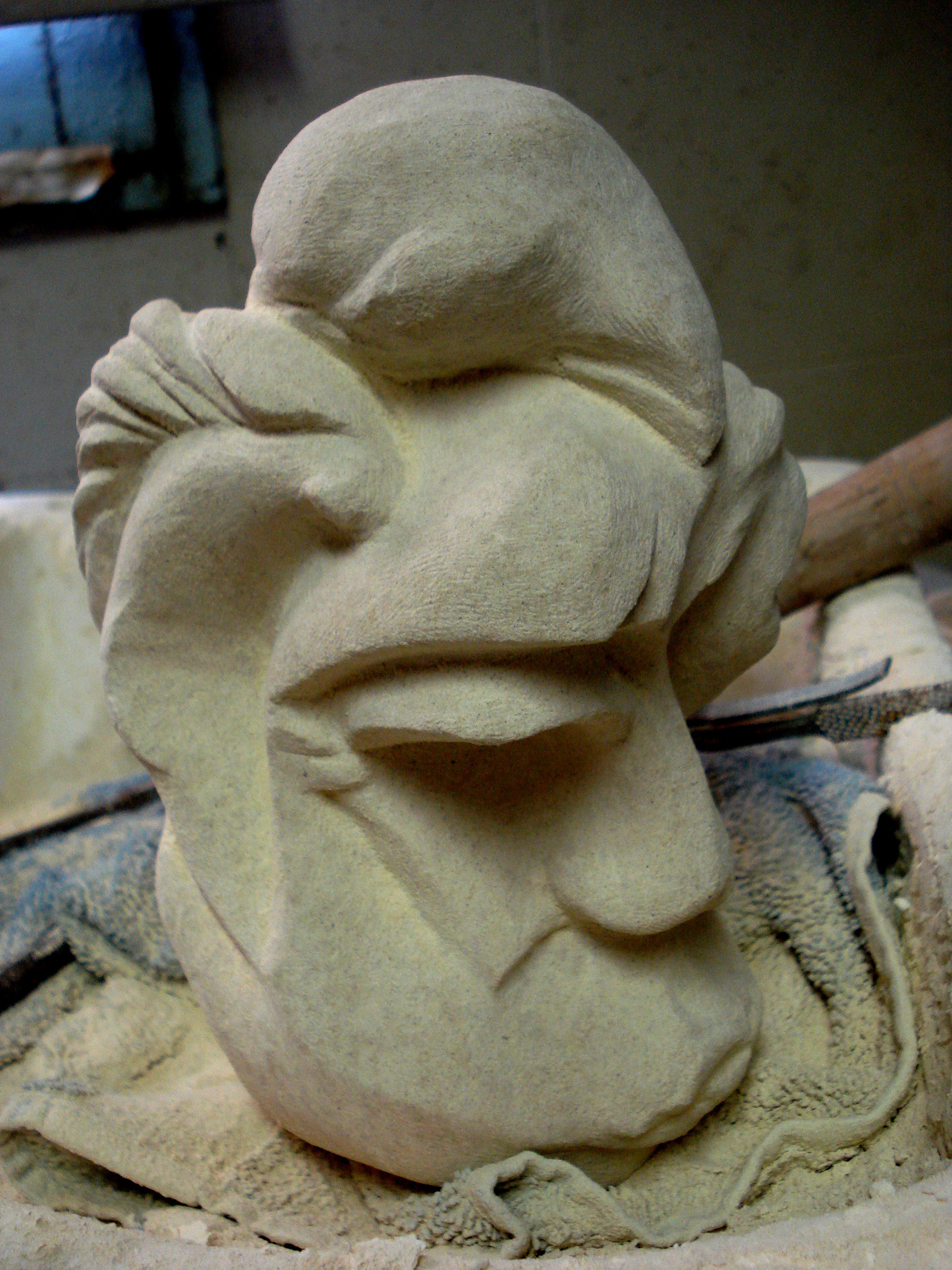 Hand carved limestone by Debora Alanna.
