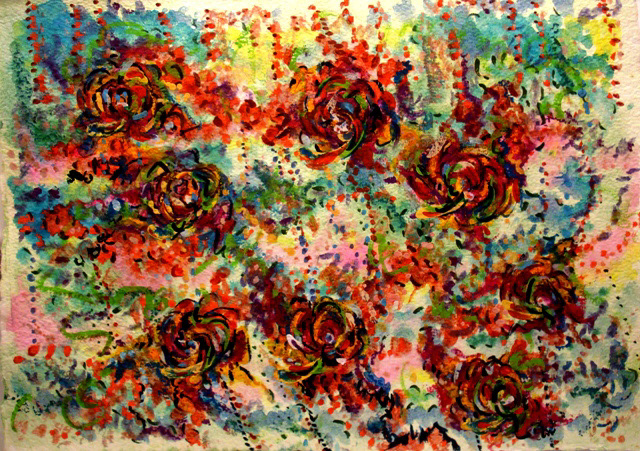 "Good ideas at the time - a-wind" Mixed media on paper - 10 x 14" aprox. 