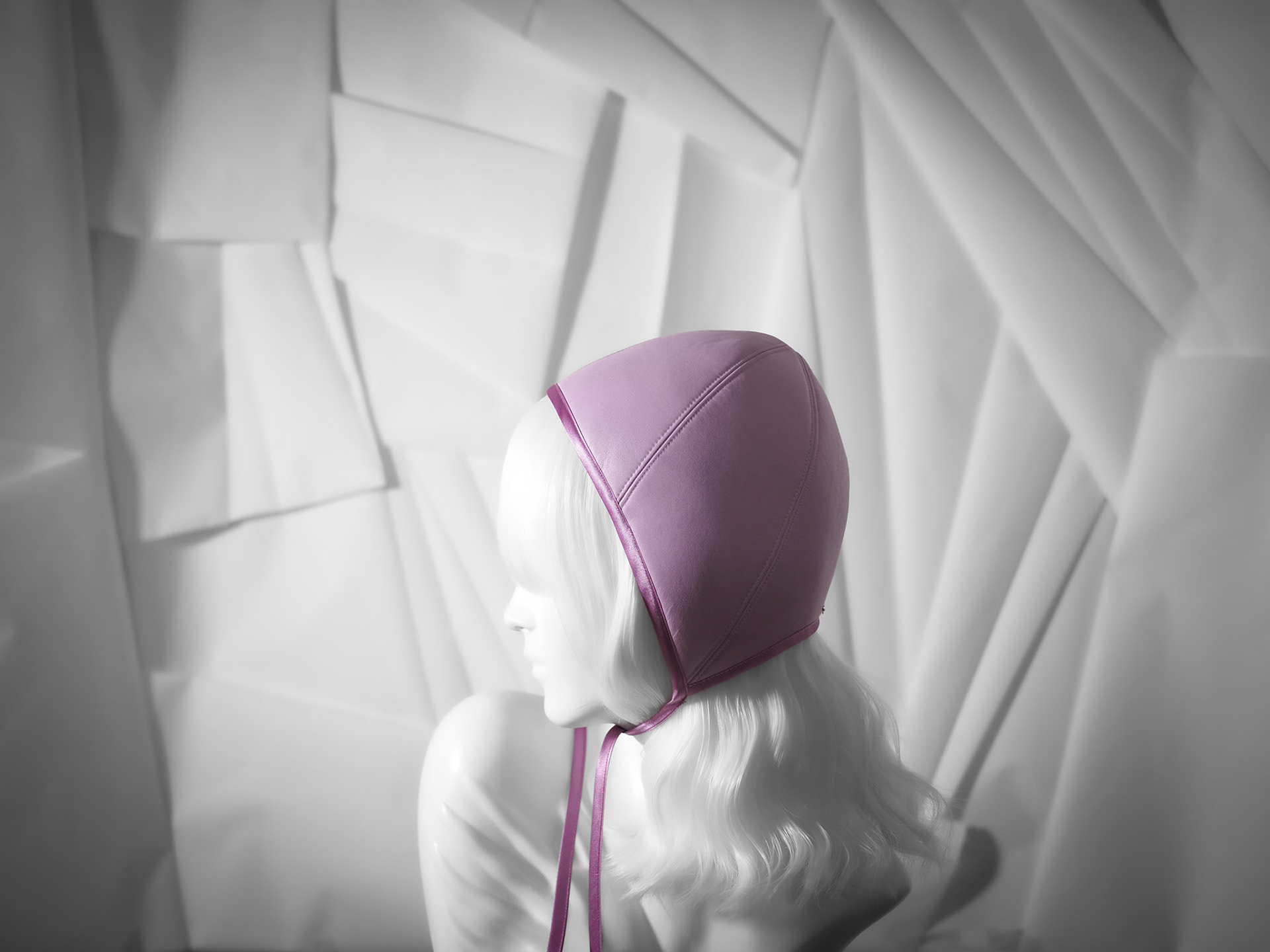 DOLL • leather swim cap with ties