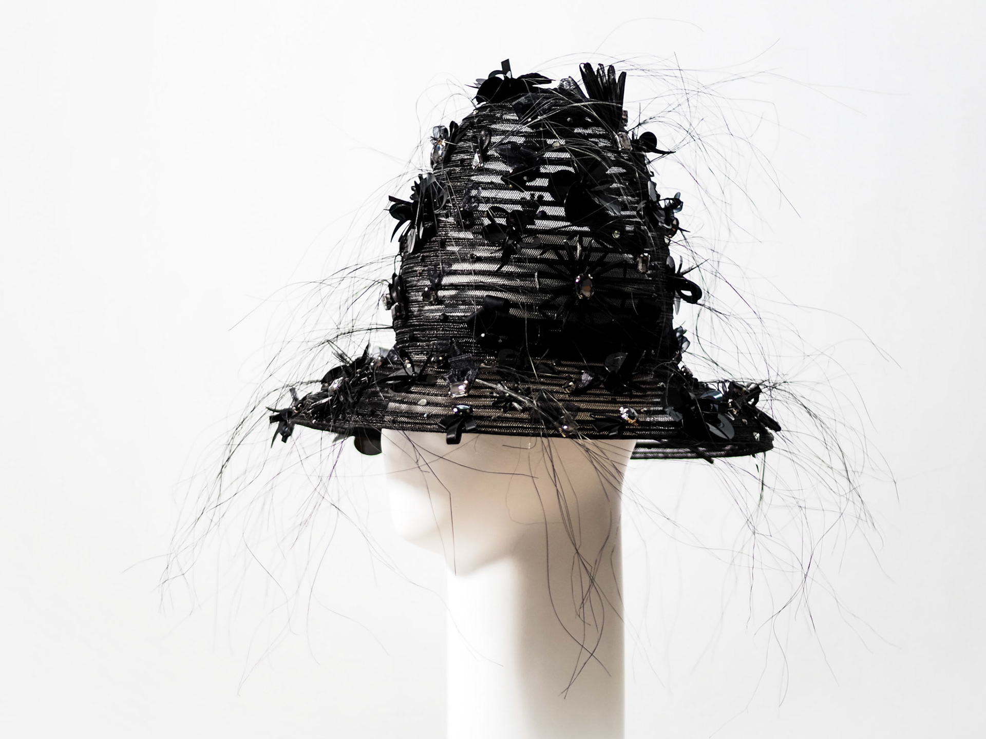 XIOMARA • embellished ten gallon hat in sheer stitched braid