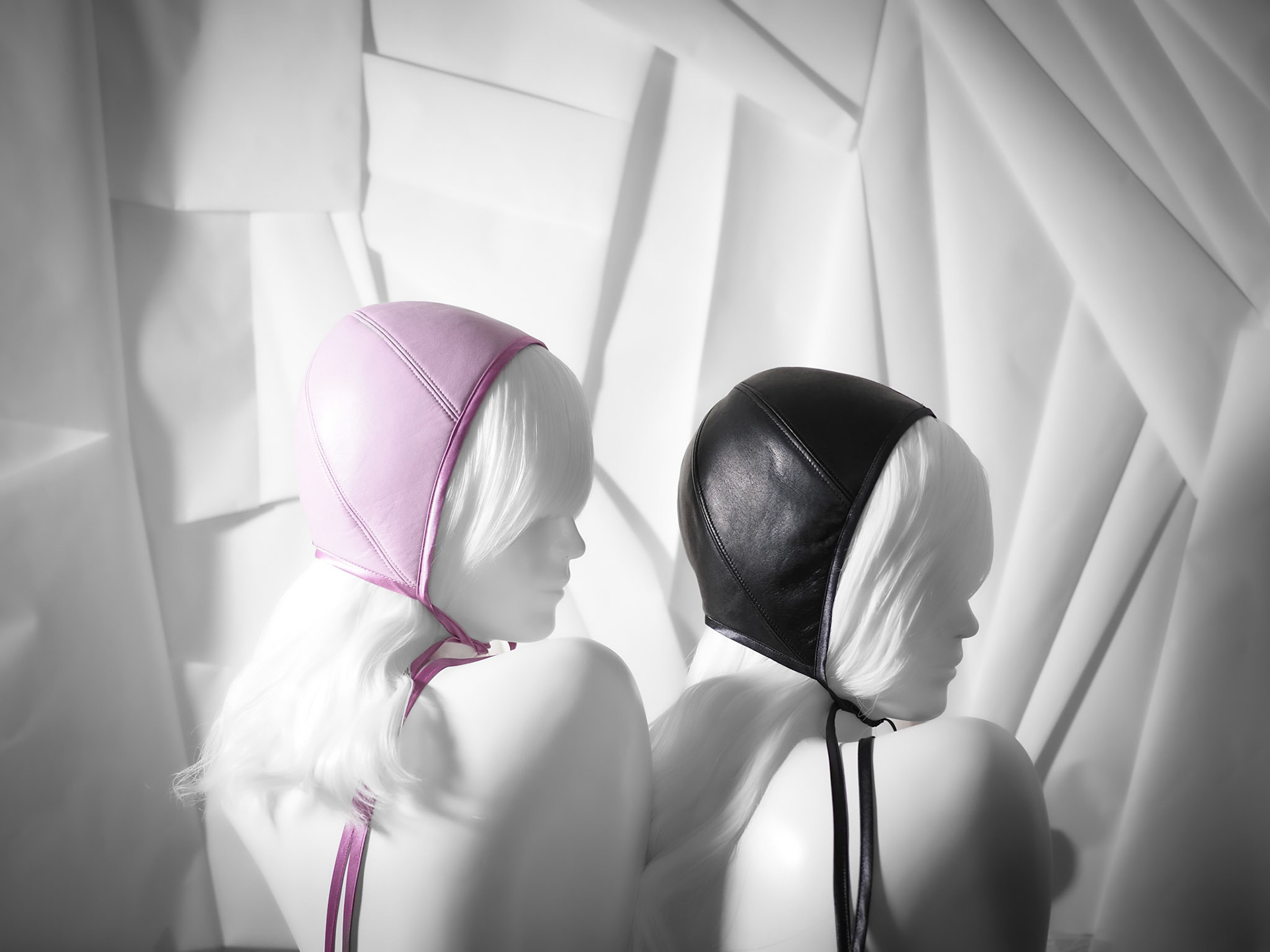 DOLL • leather swim cap with ties