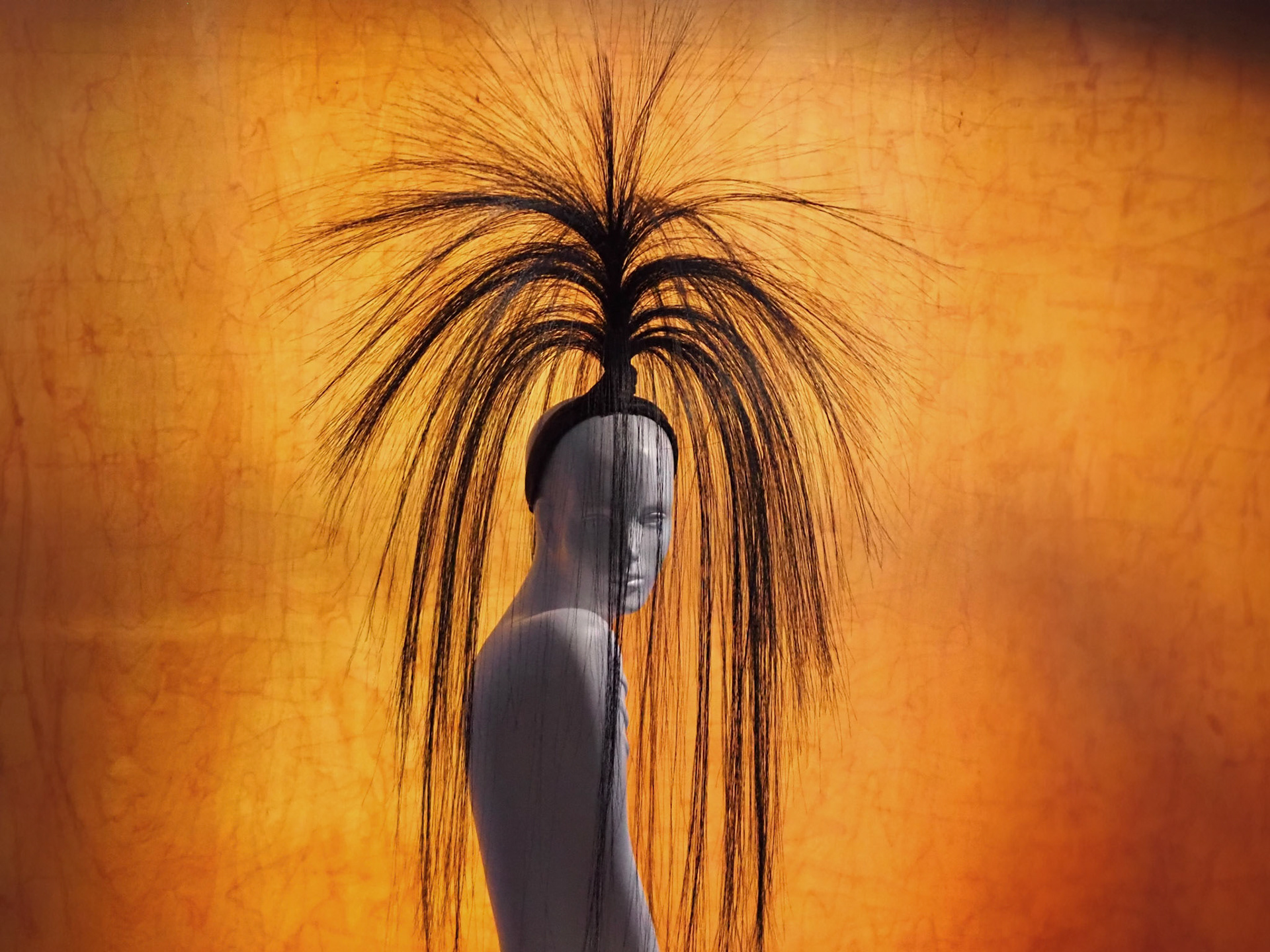 JET • leather headband with nylon fountain