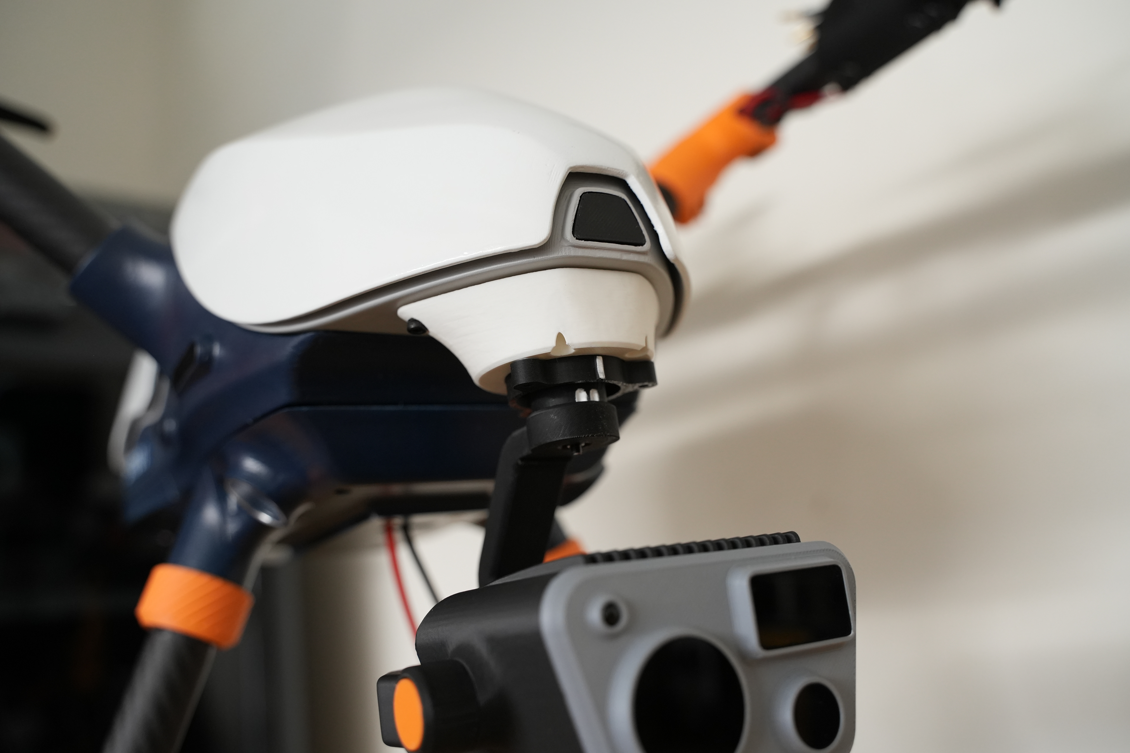 Custom designed quick-release gimbal mechanism.