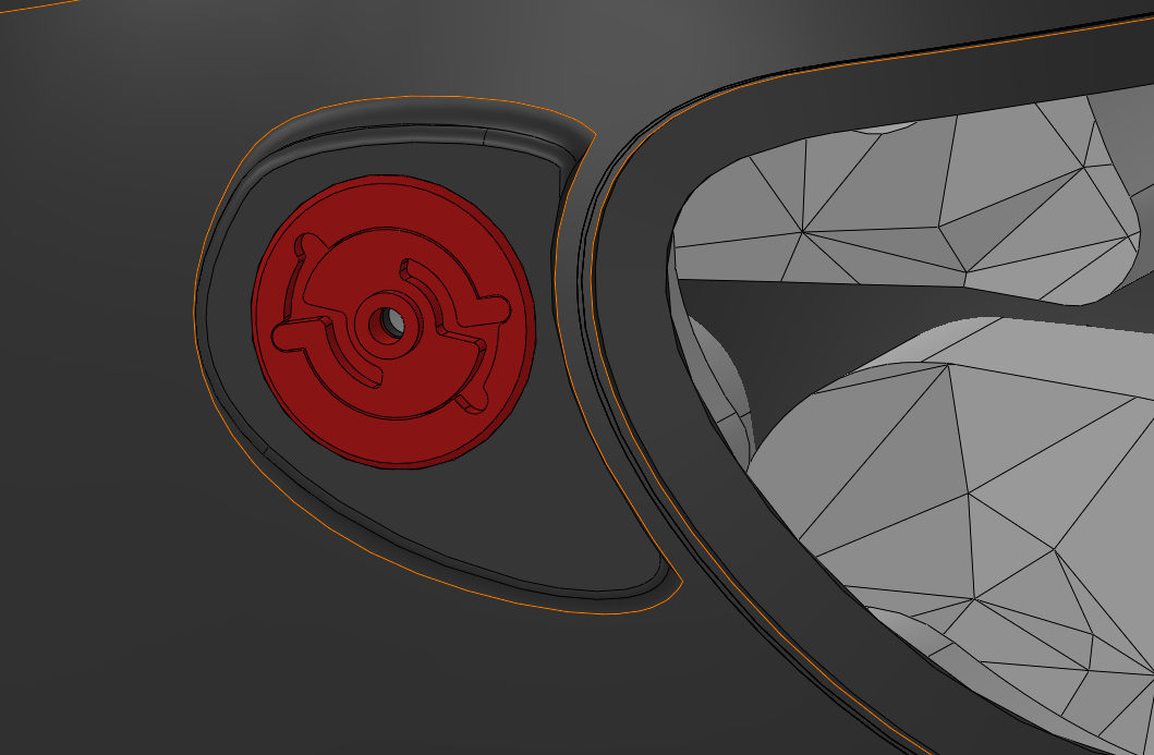 Custom visor locking mechanism.