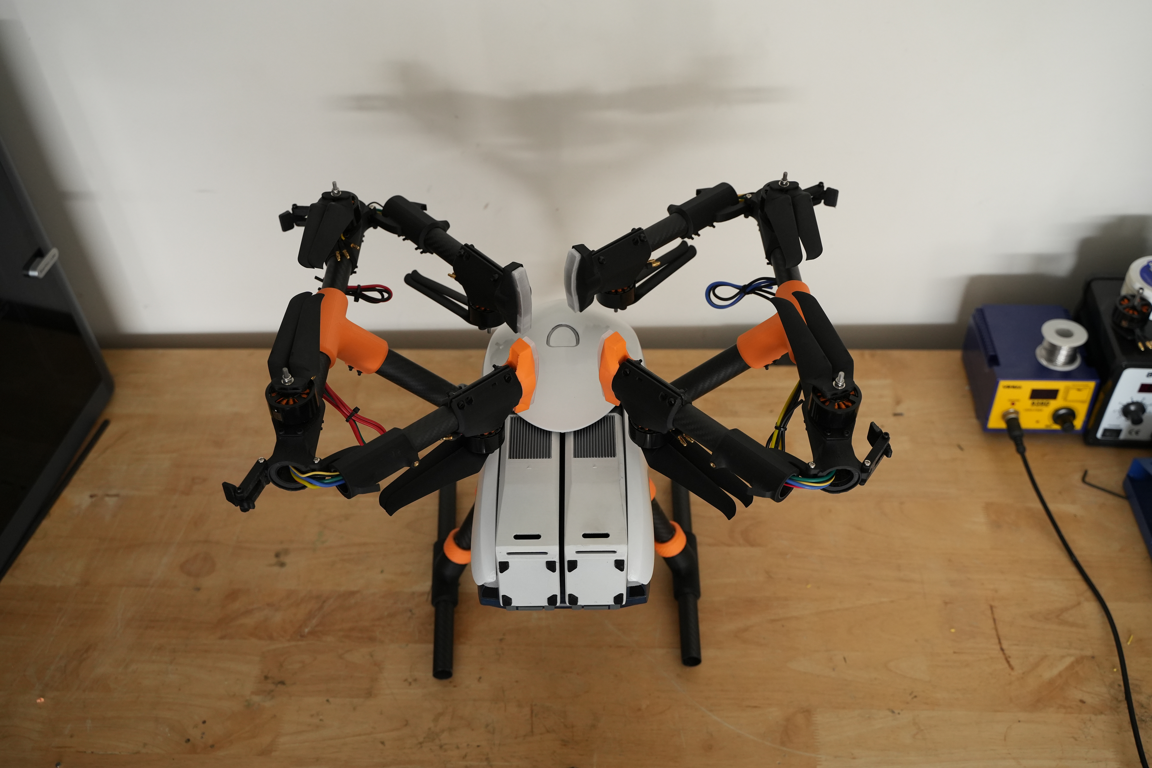 Folding arms for portability and transport.