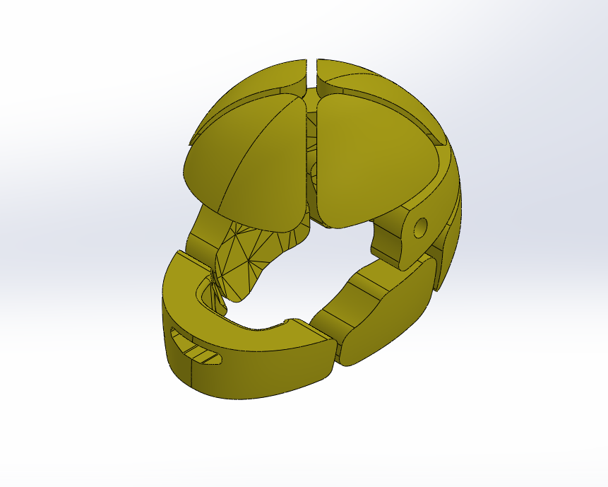 Internal padding Solidworks model.