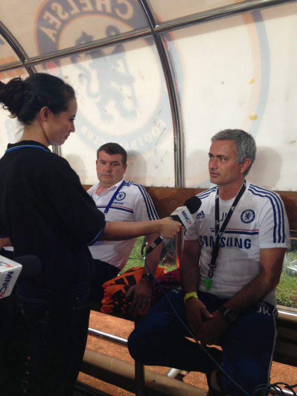 Fiona Callaghan interviewing Jose Mourinho