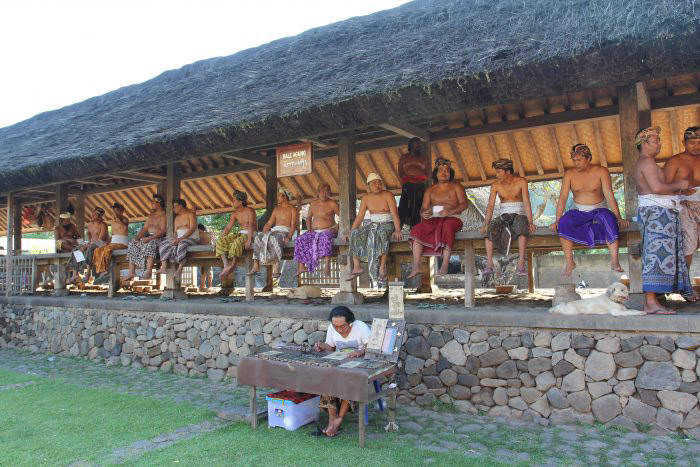 The indigenous people of Desa Tenganan at the Balai Agung