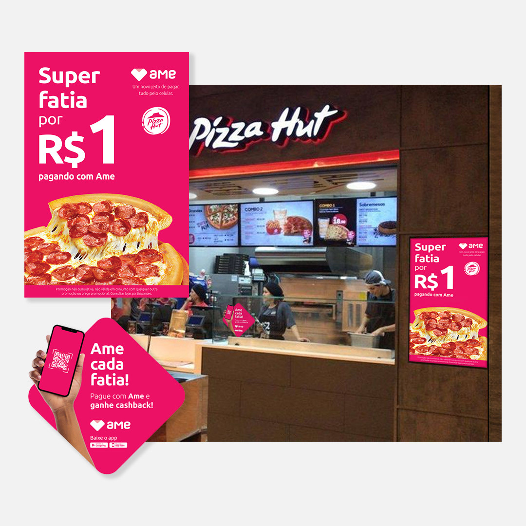 Adaptação da identidade visual da Ame com Pizza Hut