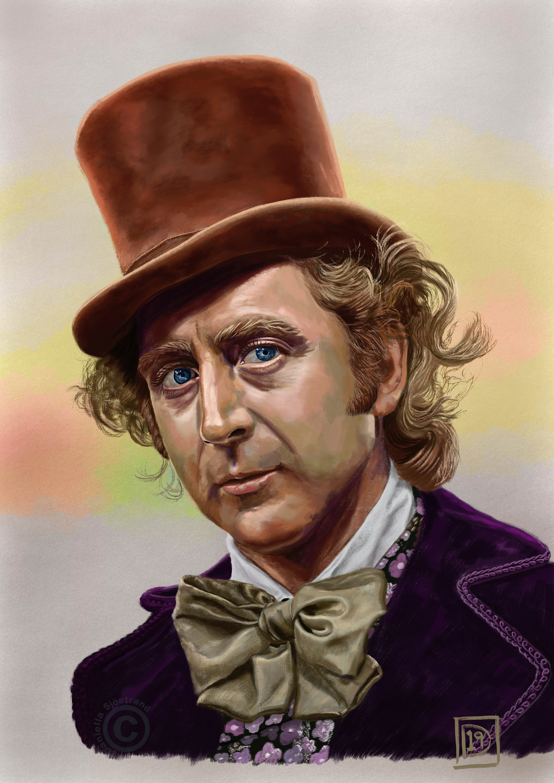 Portrait of Gene Wilder in his classic role as Willy Wonka.