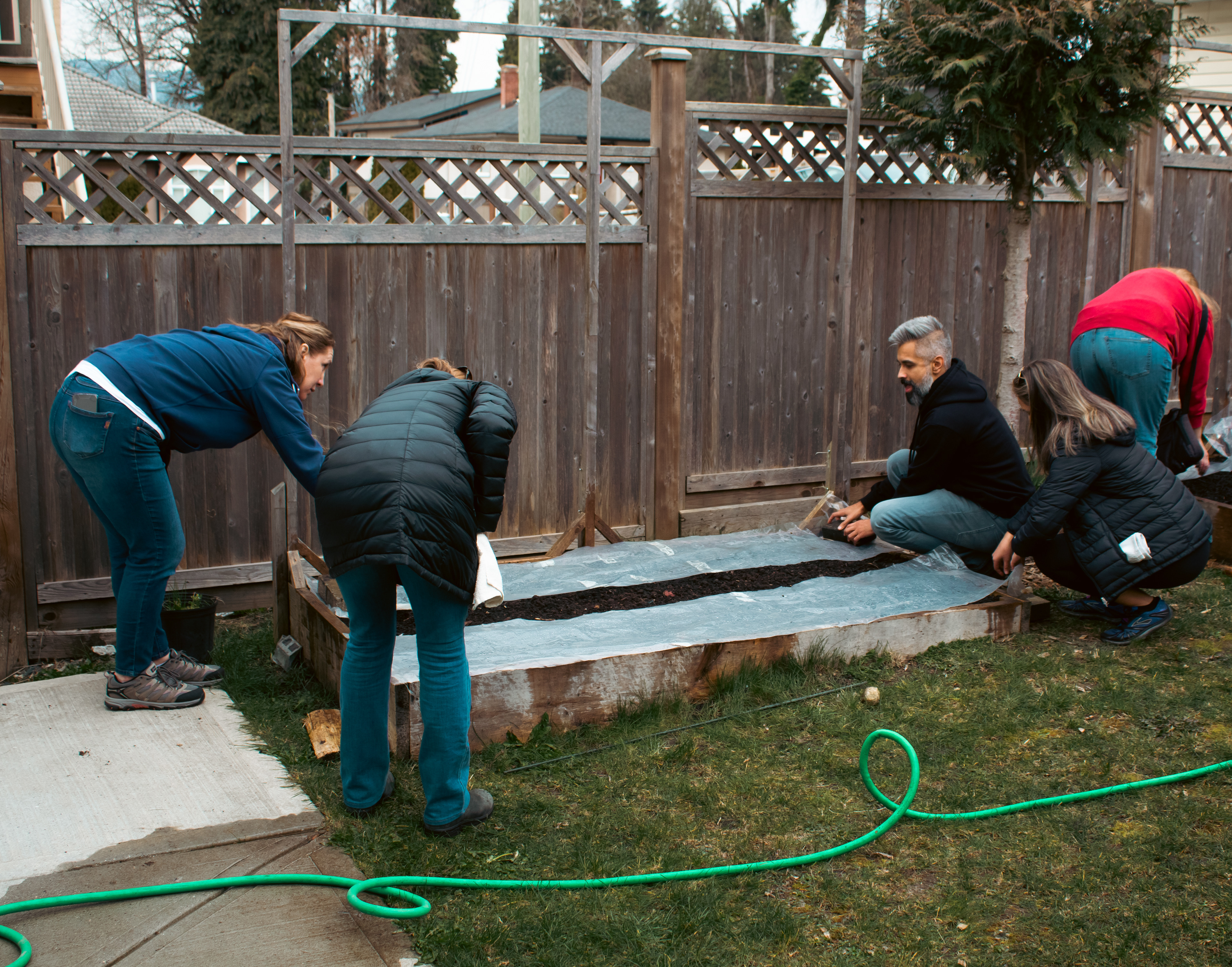 Cover in plastic to warm soil and speed up germination