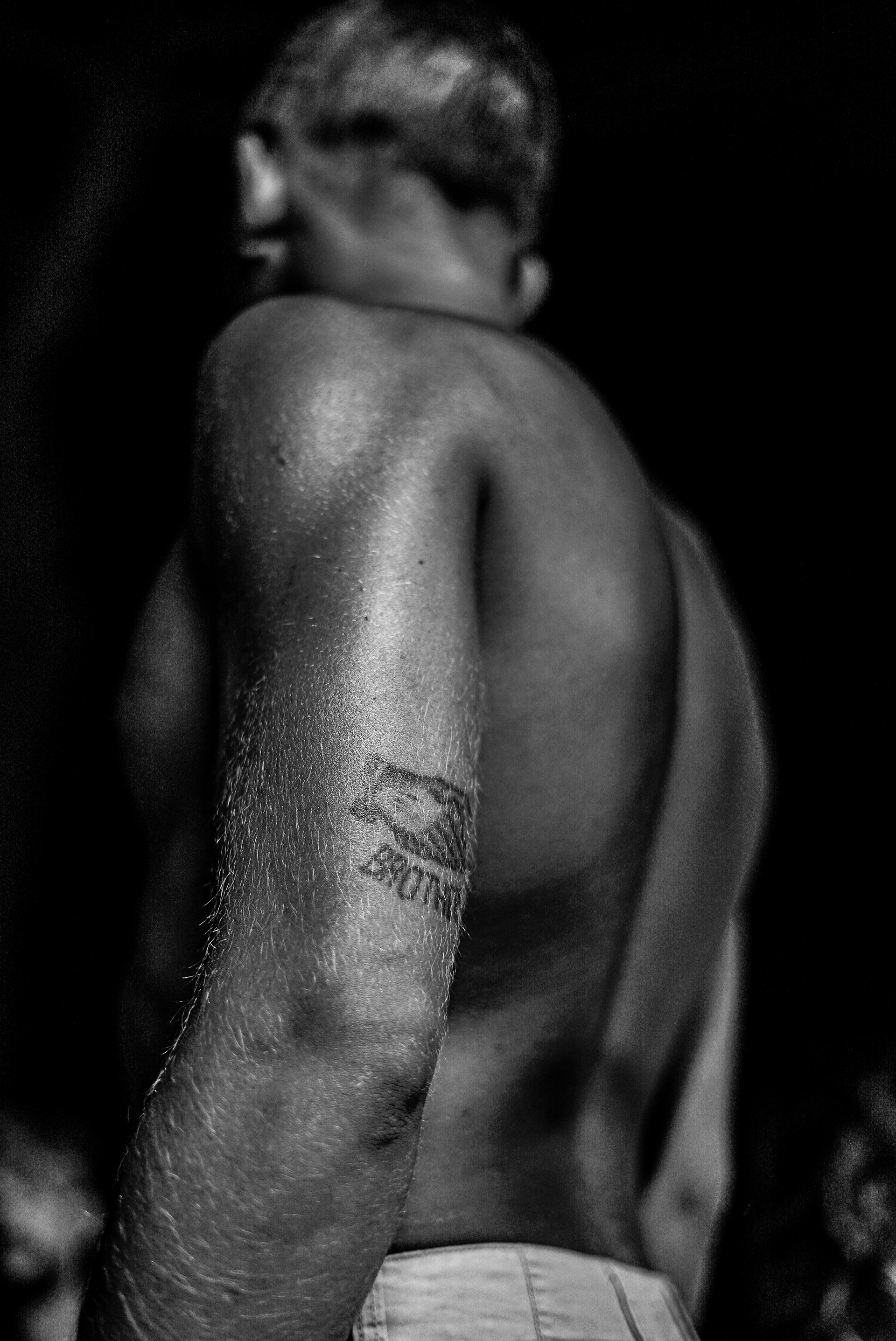 Nik's tattoo. 27 years old. Surfer.