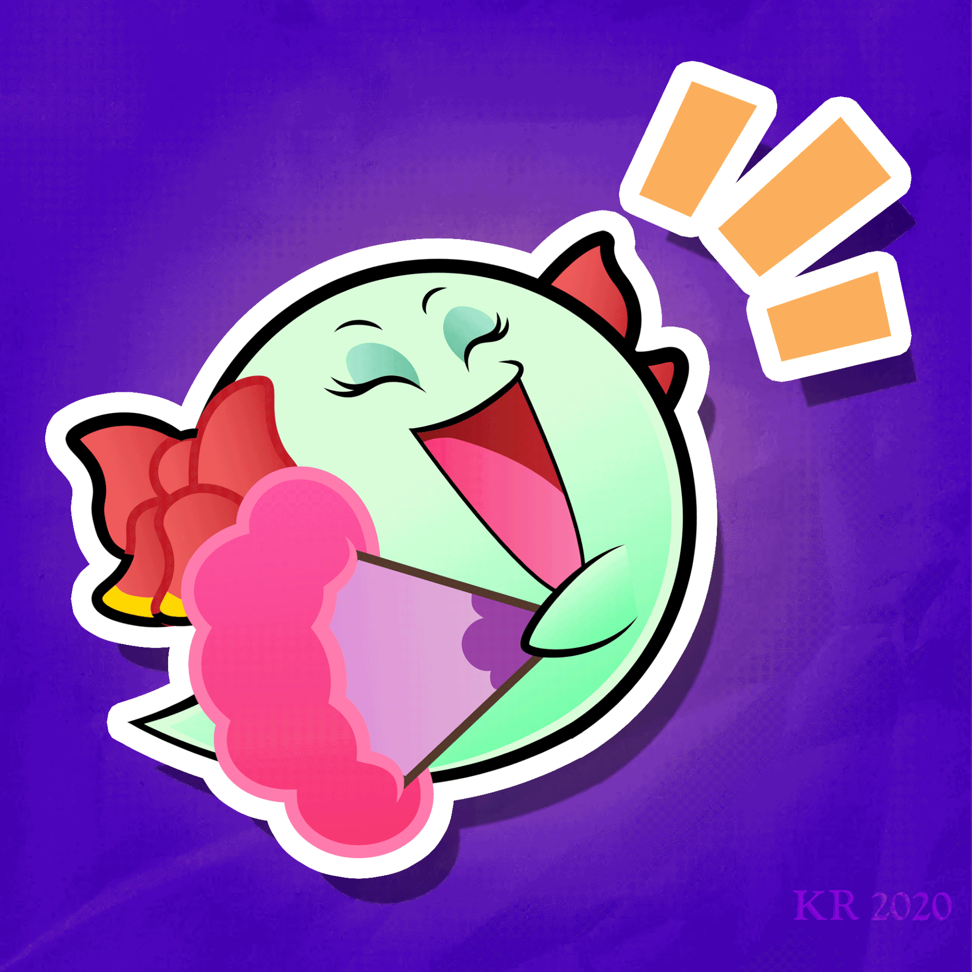 Lady Bow Fanart, drawn in Illustrator and animated in Photoshop