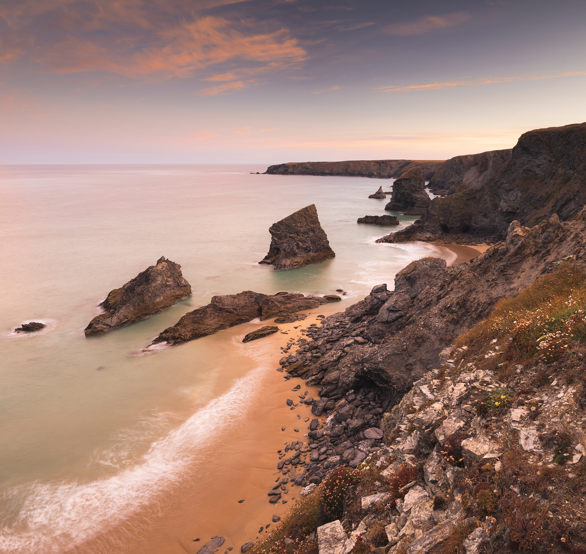 Sunrise at Bedruthan Steps, Cornwall