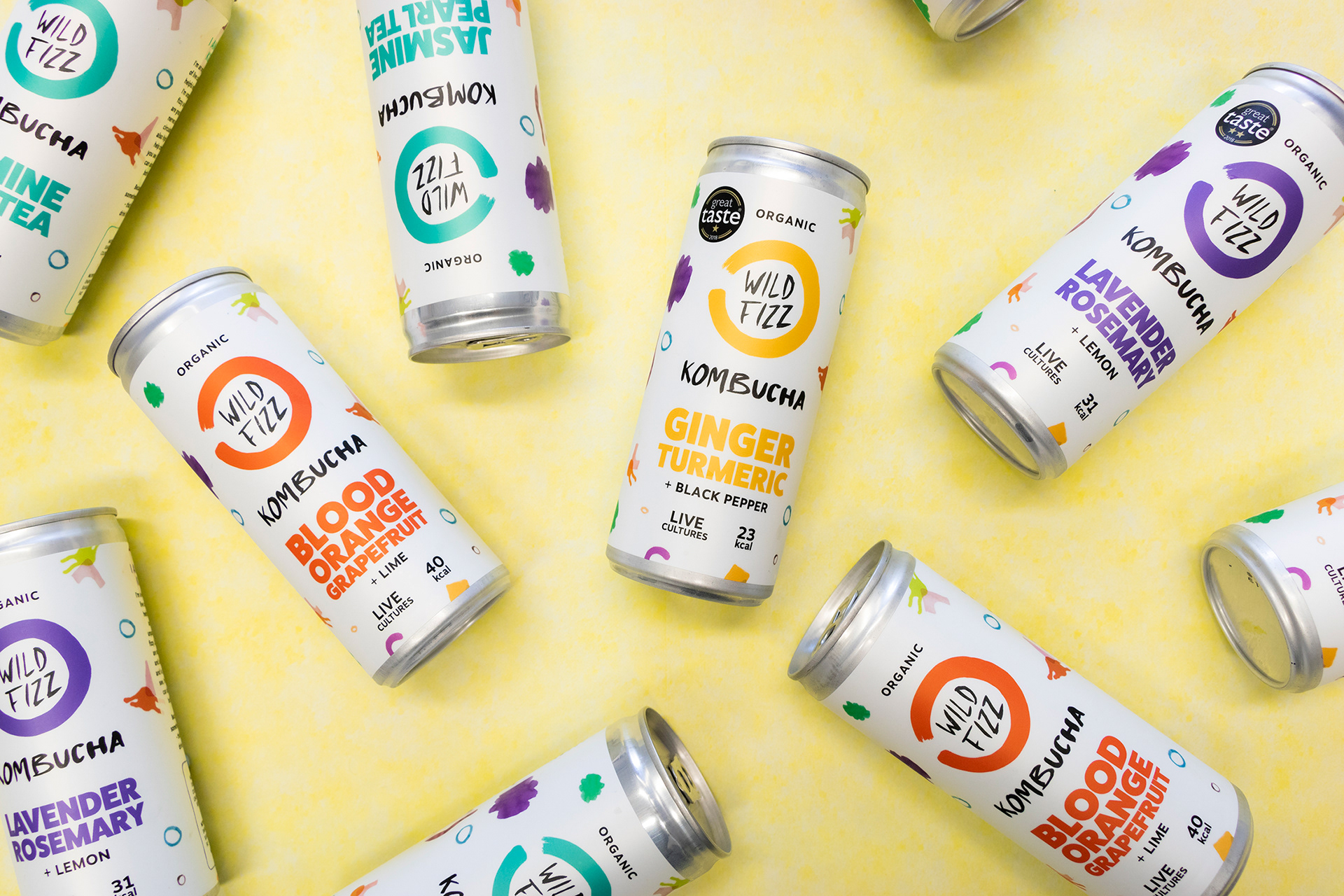Wild Fizz Kombucha product photography