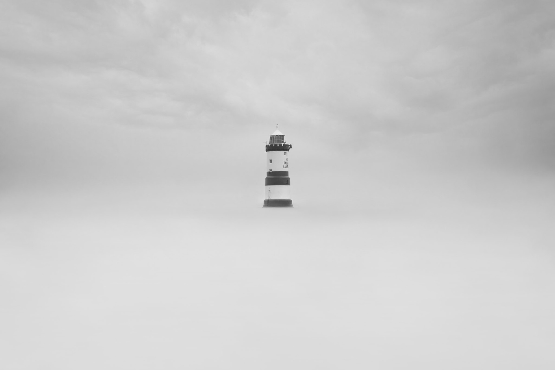 Long exposure of Trwyn Du, the lighthouse at Penmon Point  during Storm Brian in 2017