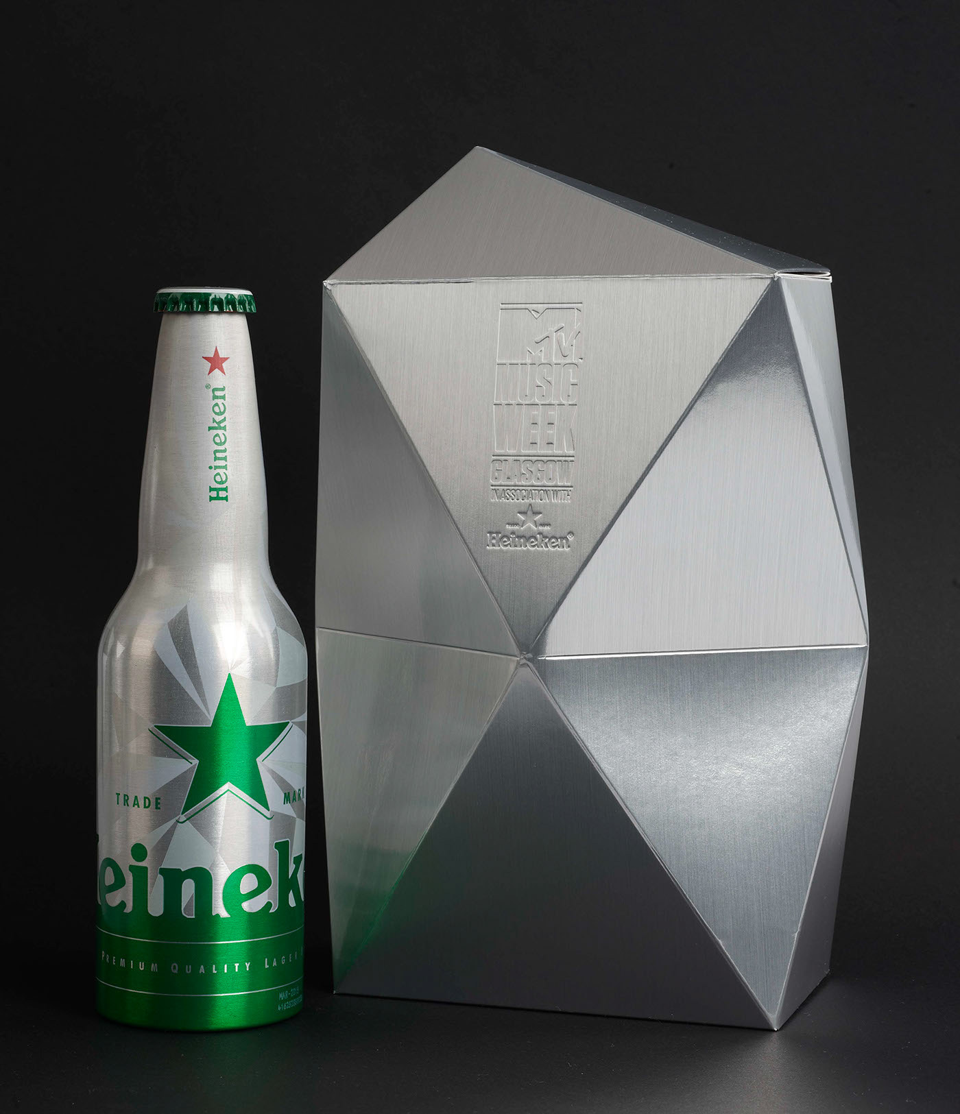 Heineken MTV Awards giveaway packaging and limited edition bottle