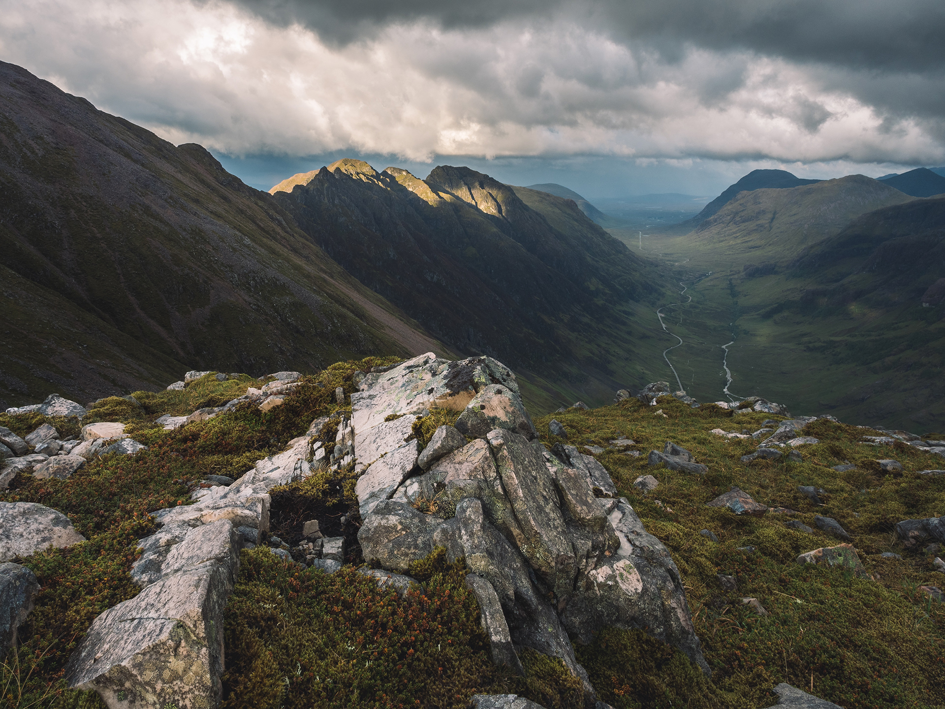 Glencoe Pass from Aonach Eagach Ridge