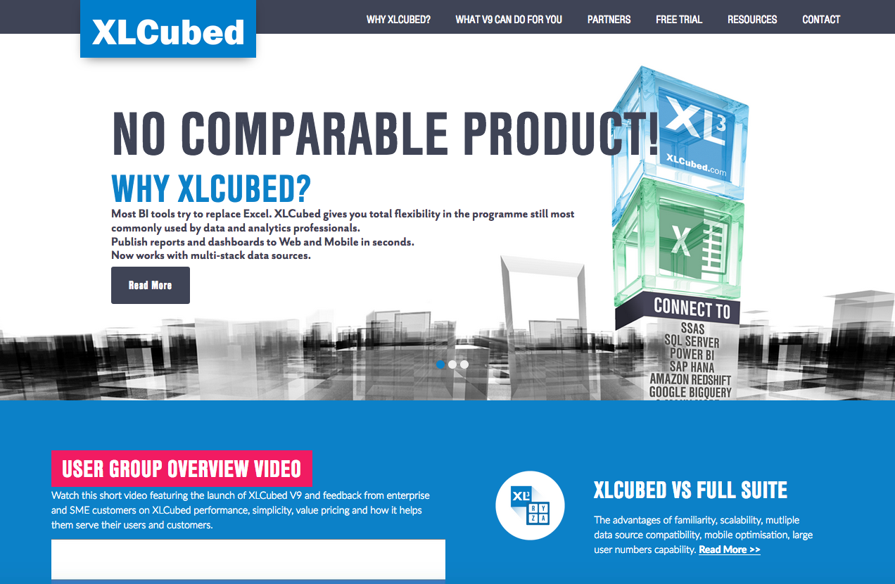 XLCubed website design