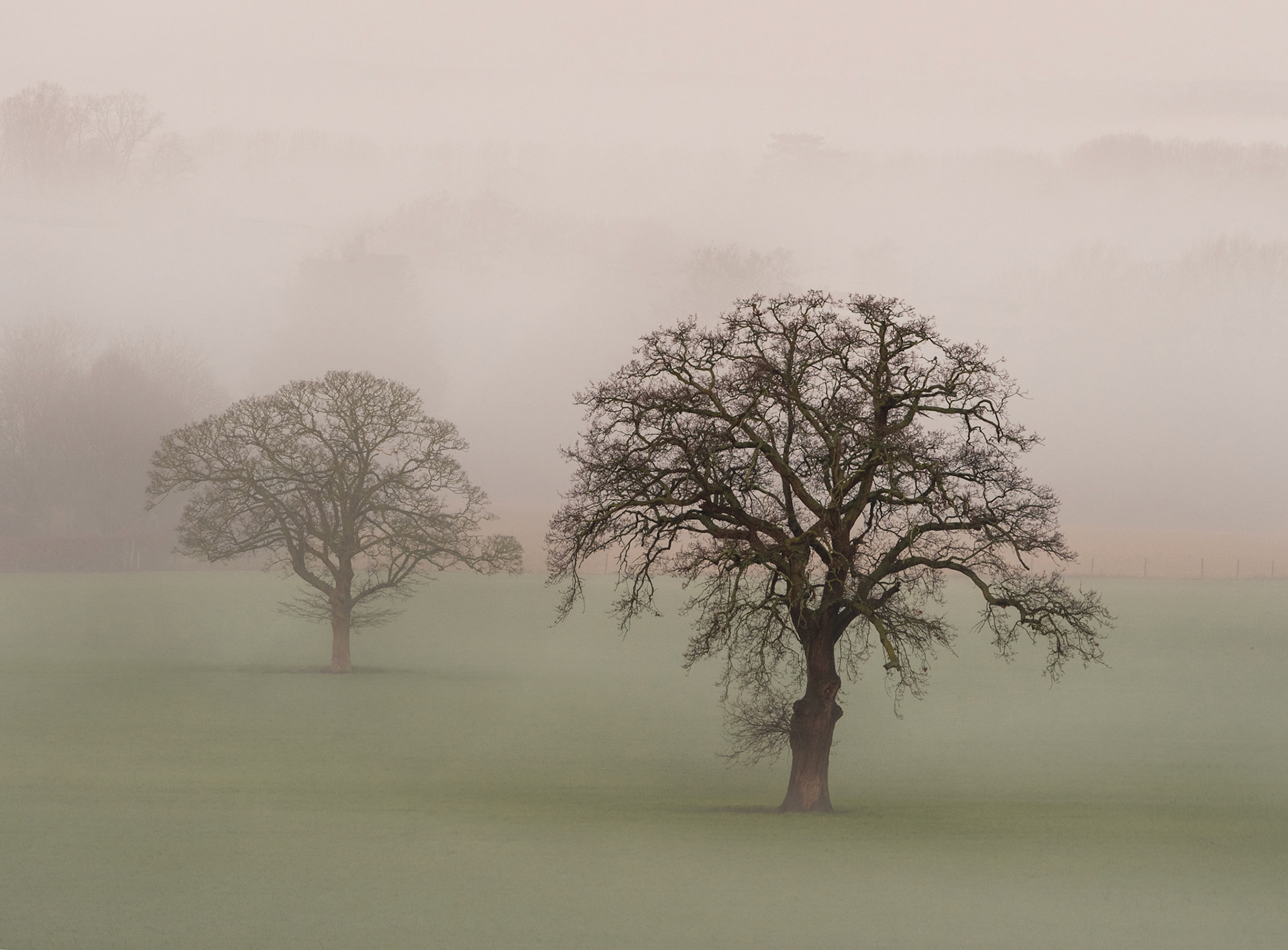 Sunrise and valley mist over Marlow