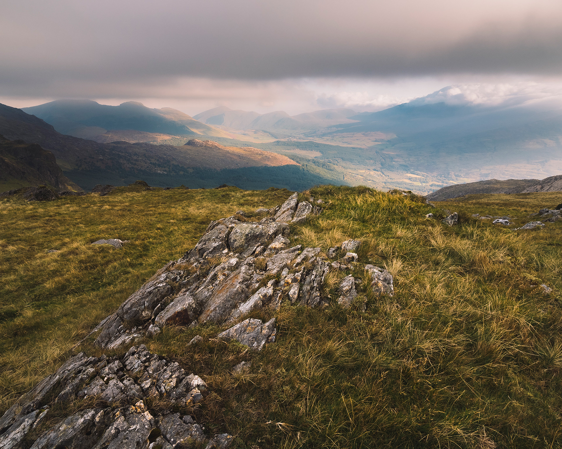 View from Moel Hebog looking at Nanttle Ridge
