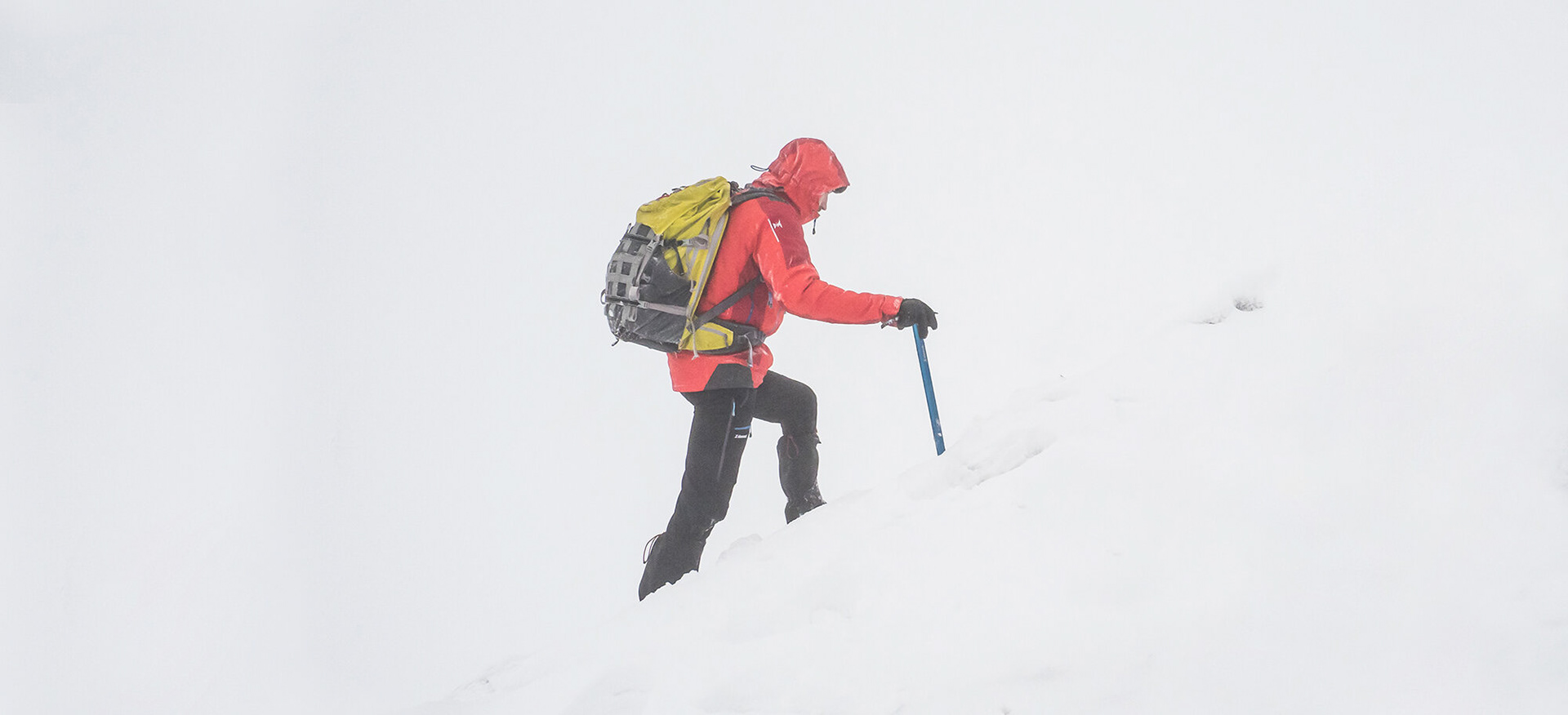Mountaineering in the snow