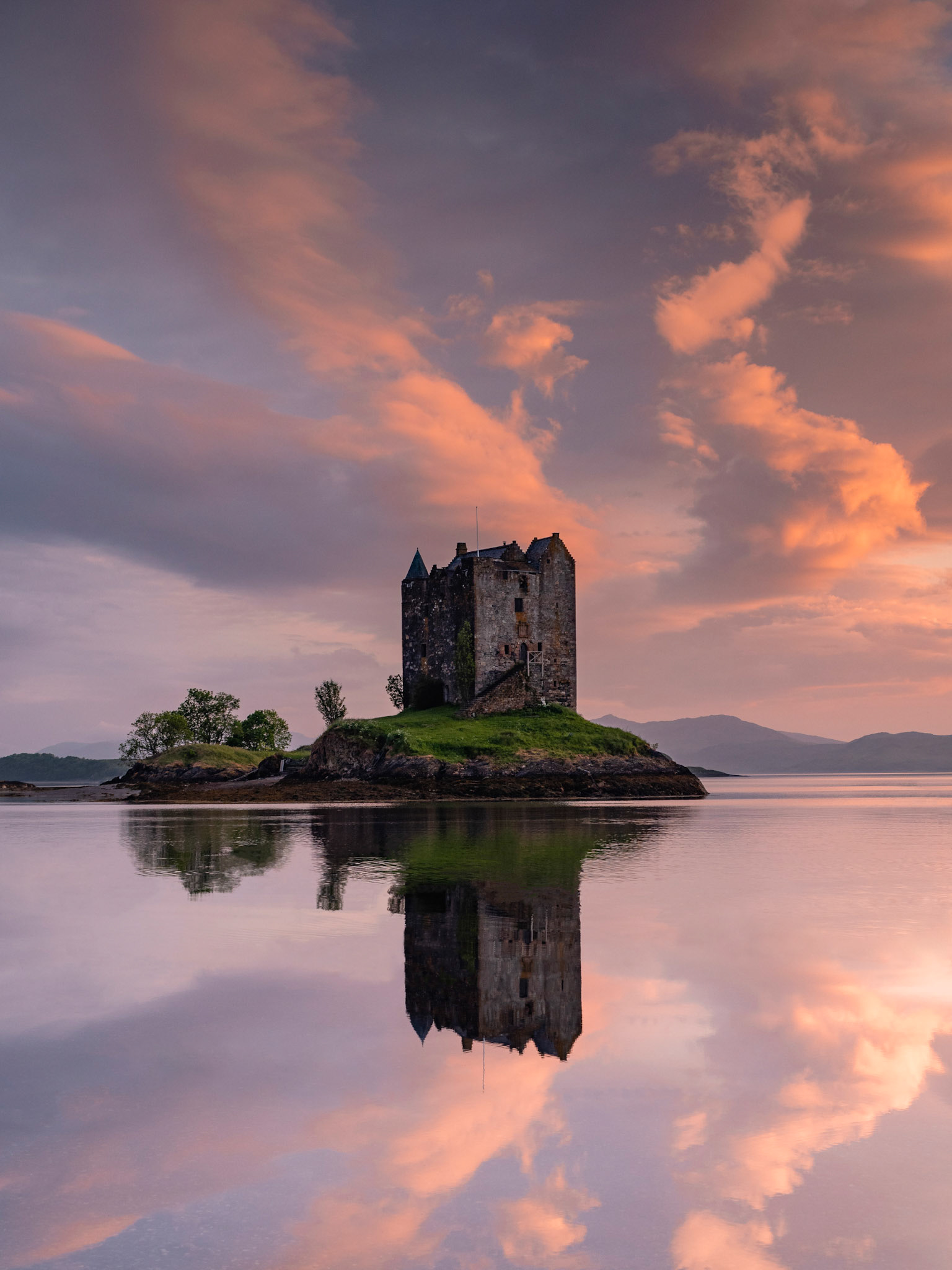 Castle Stalker at  Sunset