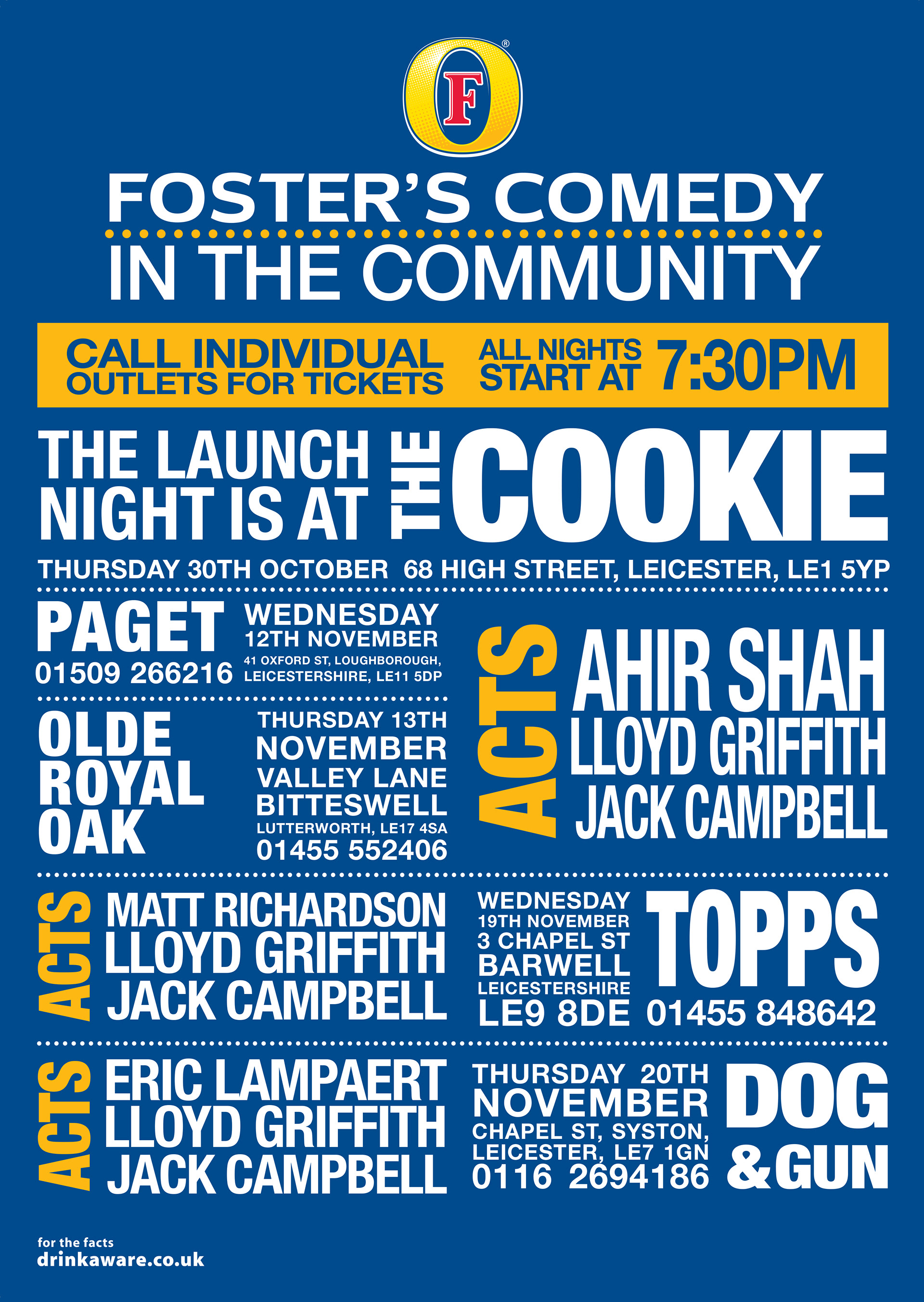 Fosters Comedy Poster