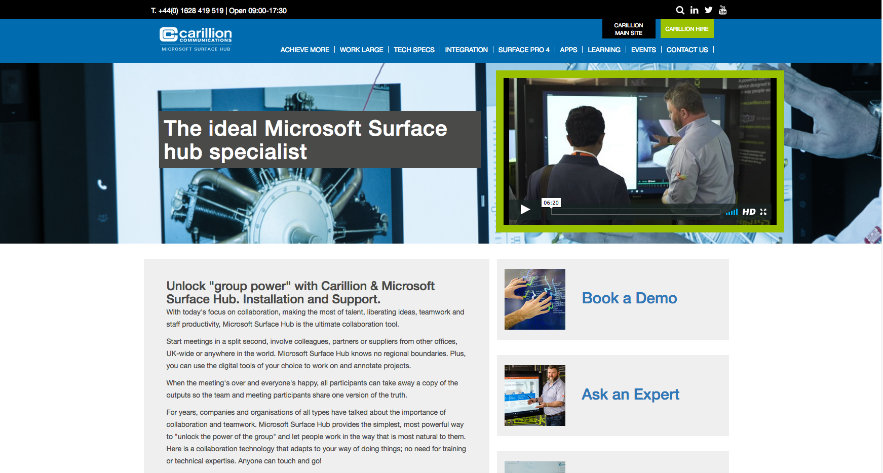 Carillion Communications with Microsoft Surface Hub