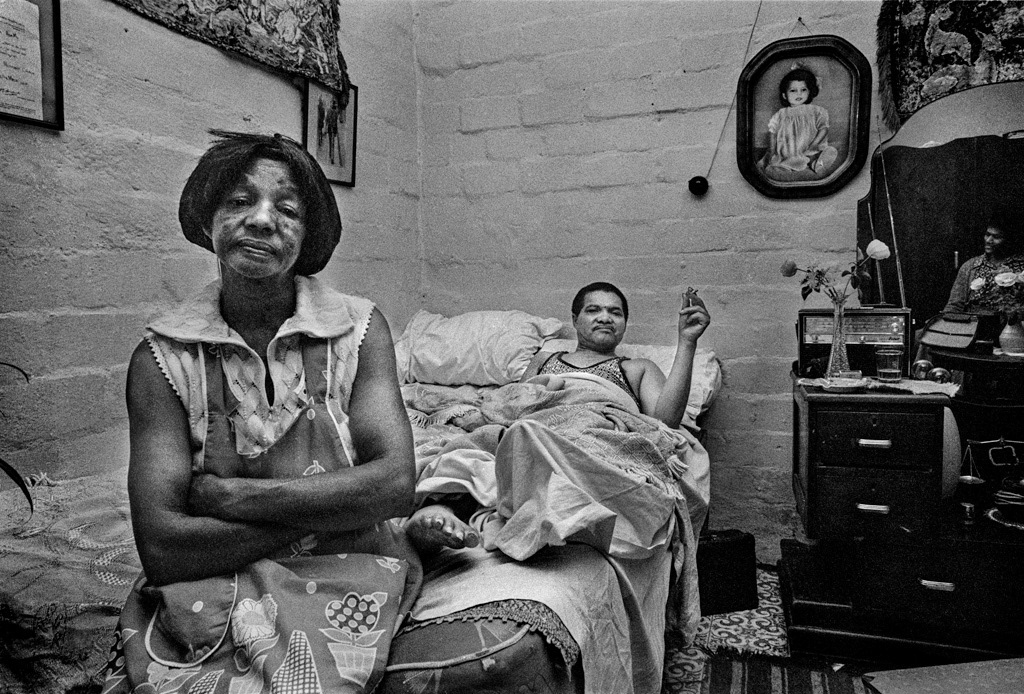 Woman with her husband, a stroke patient. Manenberg 1976.