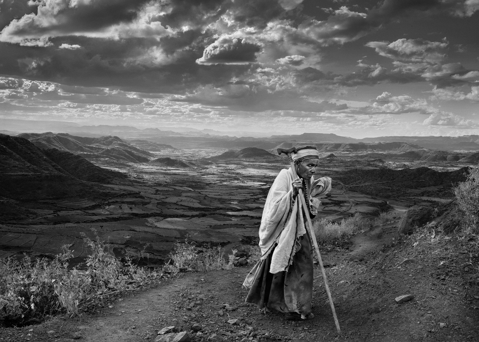 Pilgrim walking to Lalibela, Ethiopia