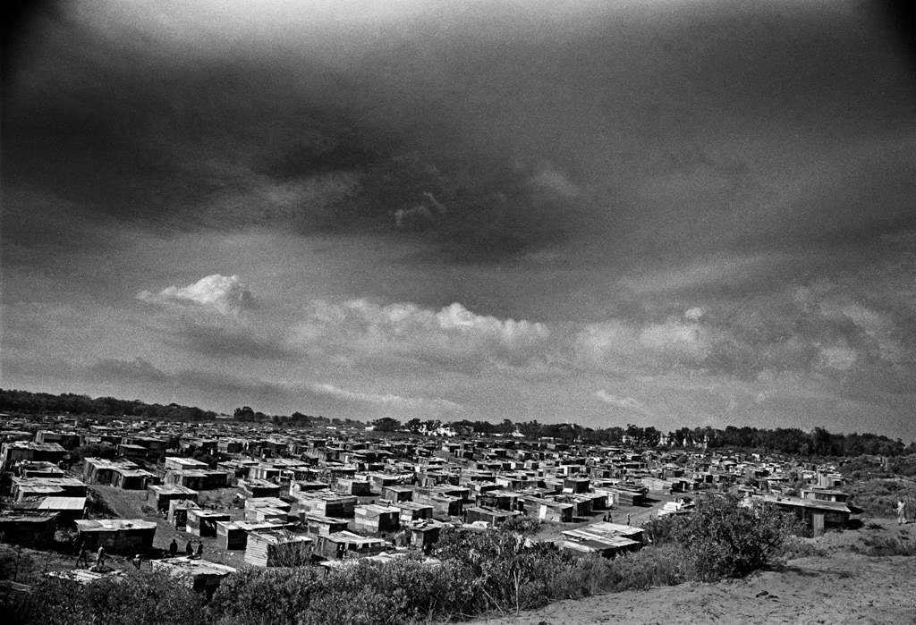 Crossroads shanty town near Cape Town was built illegally when black city workers were prohibited from living with their dependants. People were determined not to be separated from their families