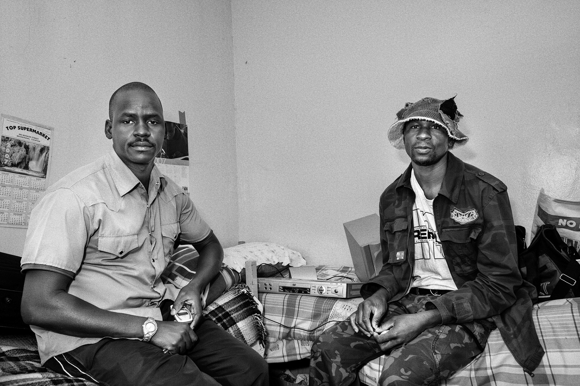 Miners in their shared bedroom