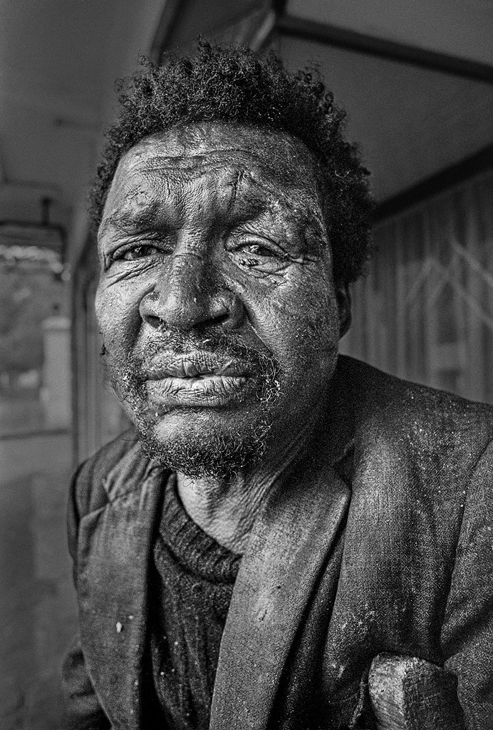 Homeless man, Cape Town.