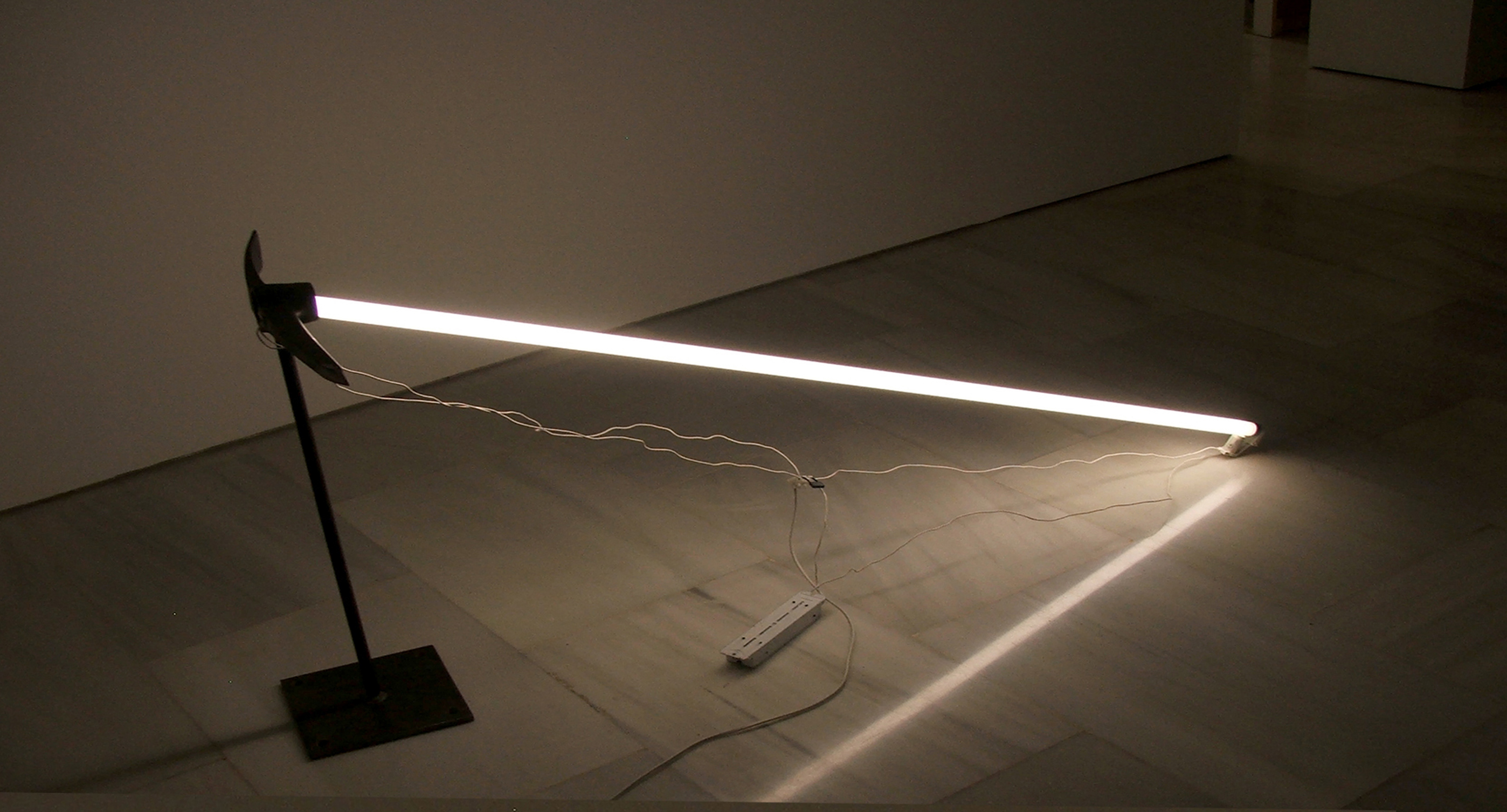 Untitle, peak, iron axe, light tube. 