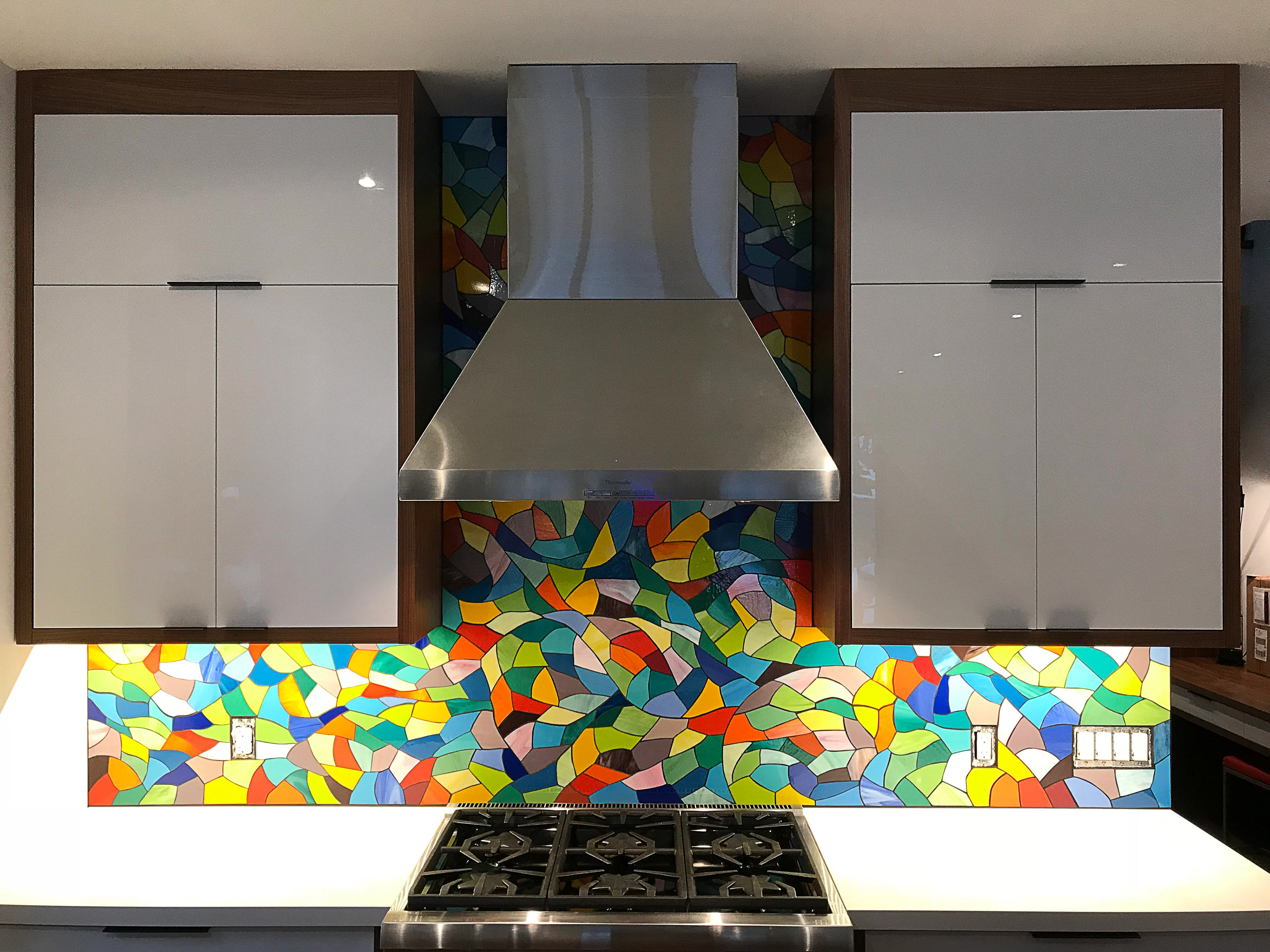 Commissioned custom backsplash