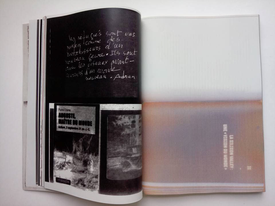 Double page de la protoédition de 2016 à 2018, 174 pages. Photogramme et impression numérique